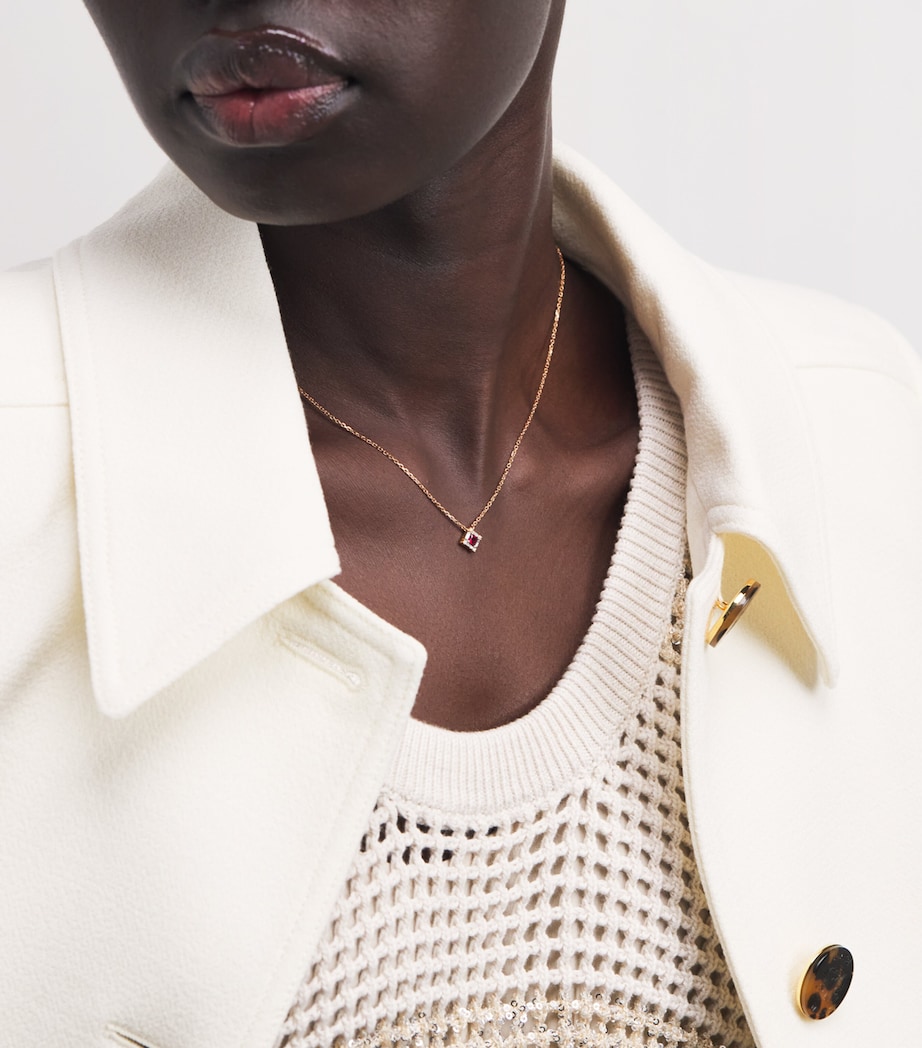Suzanne Kalan Rose Gold Ruby and Diamond Mini Princess Pendant Necklace Rg/r Image 4