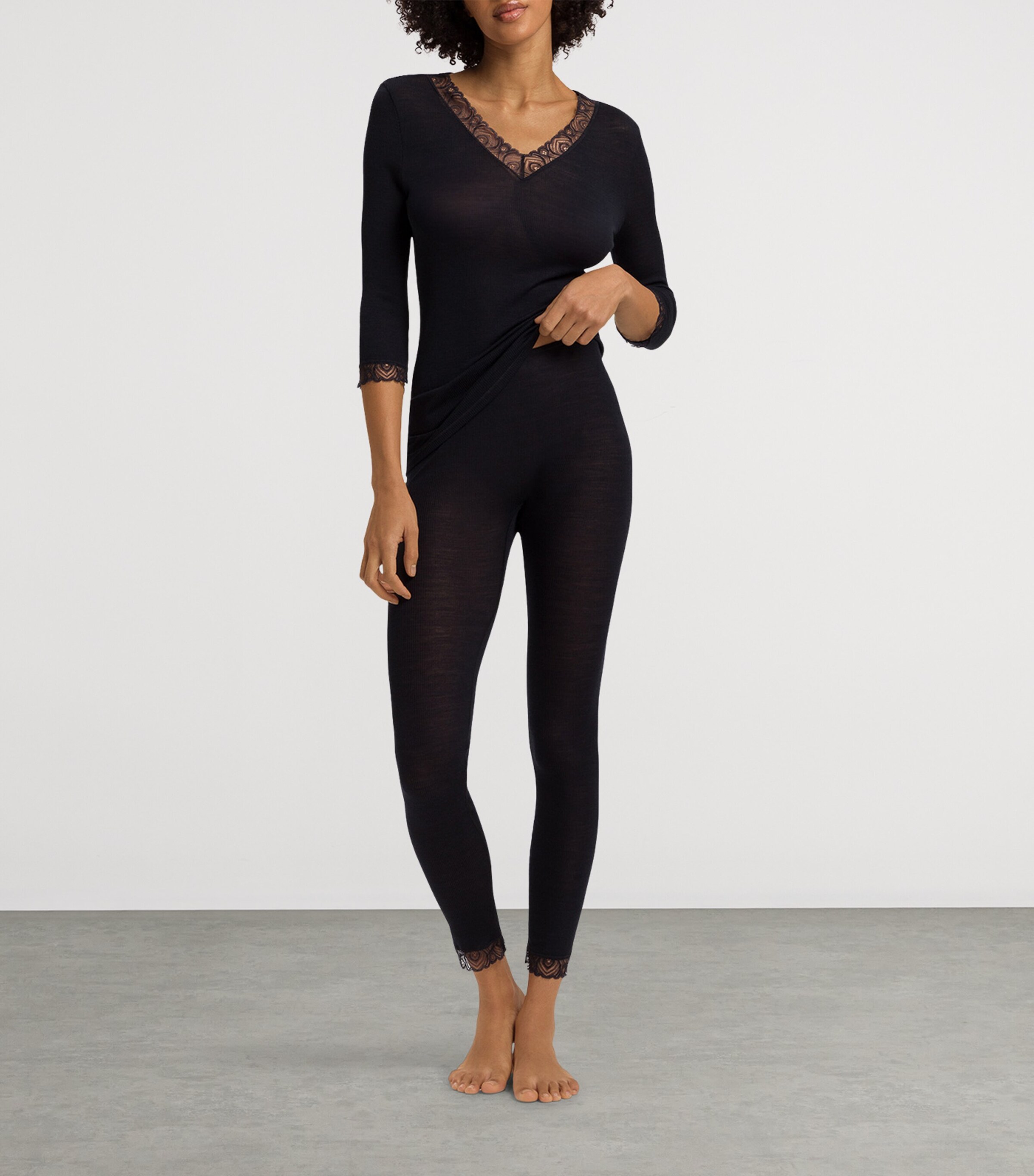 Hanro Wool-Silk Woolen Lace T-Shirt | Women Clothing | Tops | T-Shirts | Loungewear | Lounge Bottoms | Designers | Hanro | Nightwear Hanro Wool-Silk Woolen Lace T-Shirt | Women Clothing | Tops | T-Shirts | Loungewear | Lounge Bottoms | Designers | Hanro | Nightwear