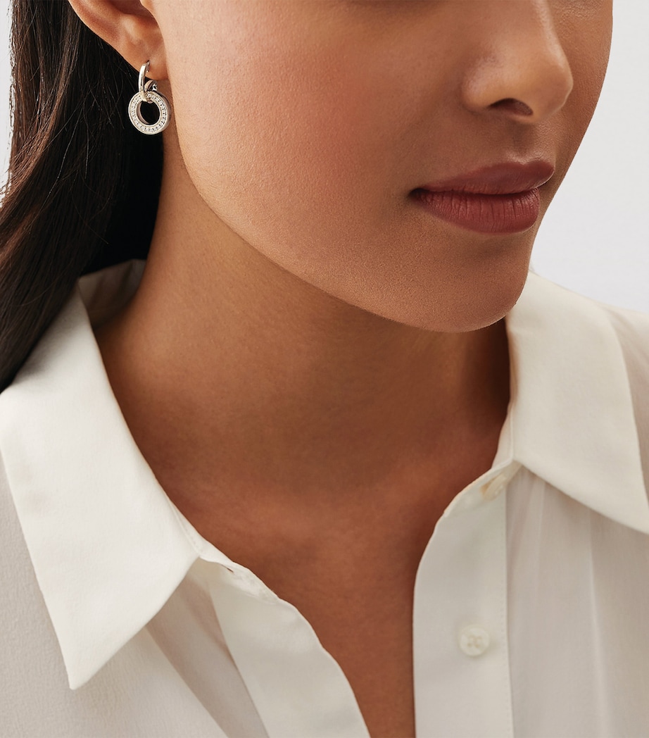 White Gold and Diamond Classic Roulette Earrings SILVER Image 2