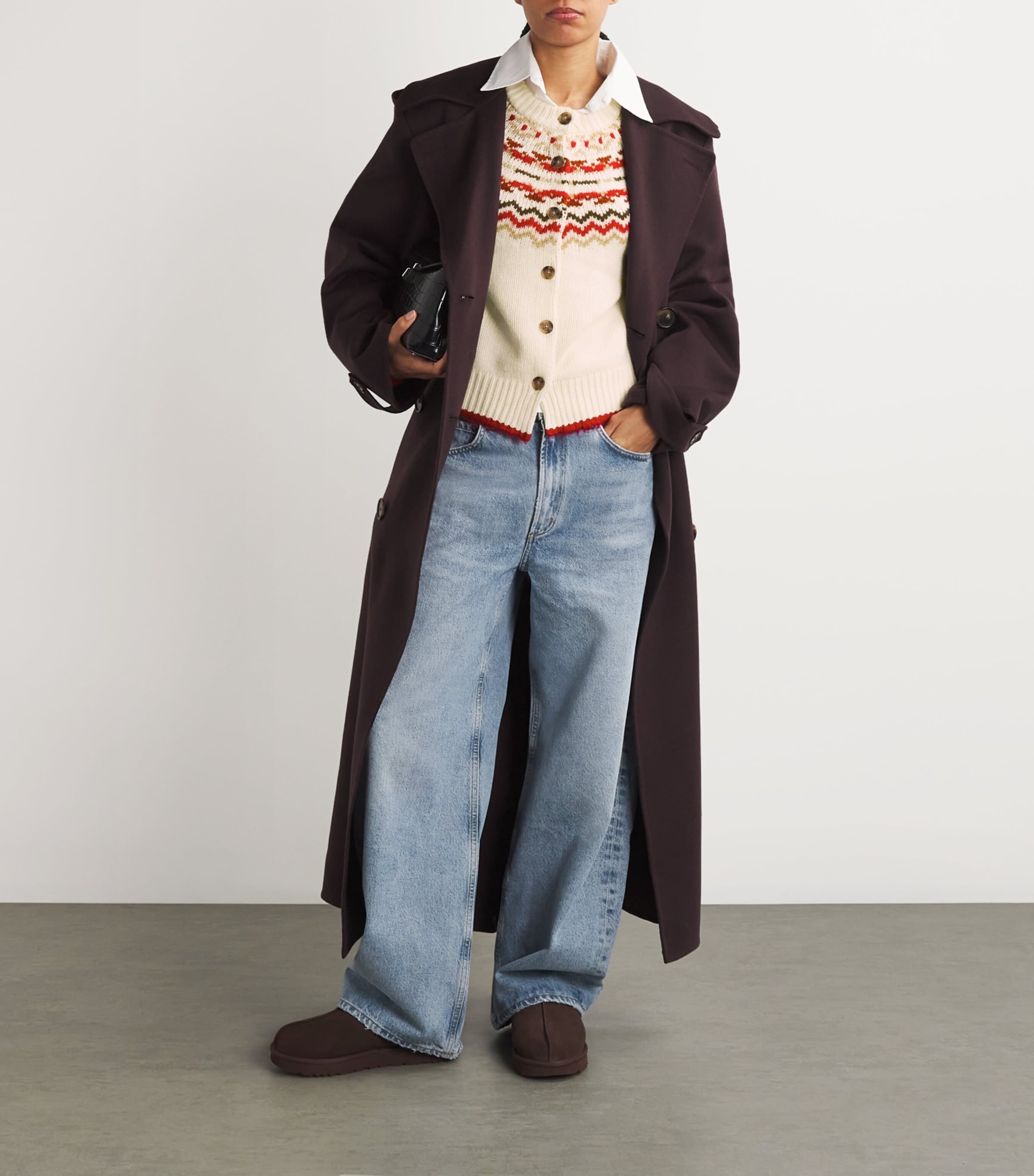 Guest In Residence Womens Wool-Cashmere Chalet Cardigan Cream Combo Image 2