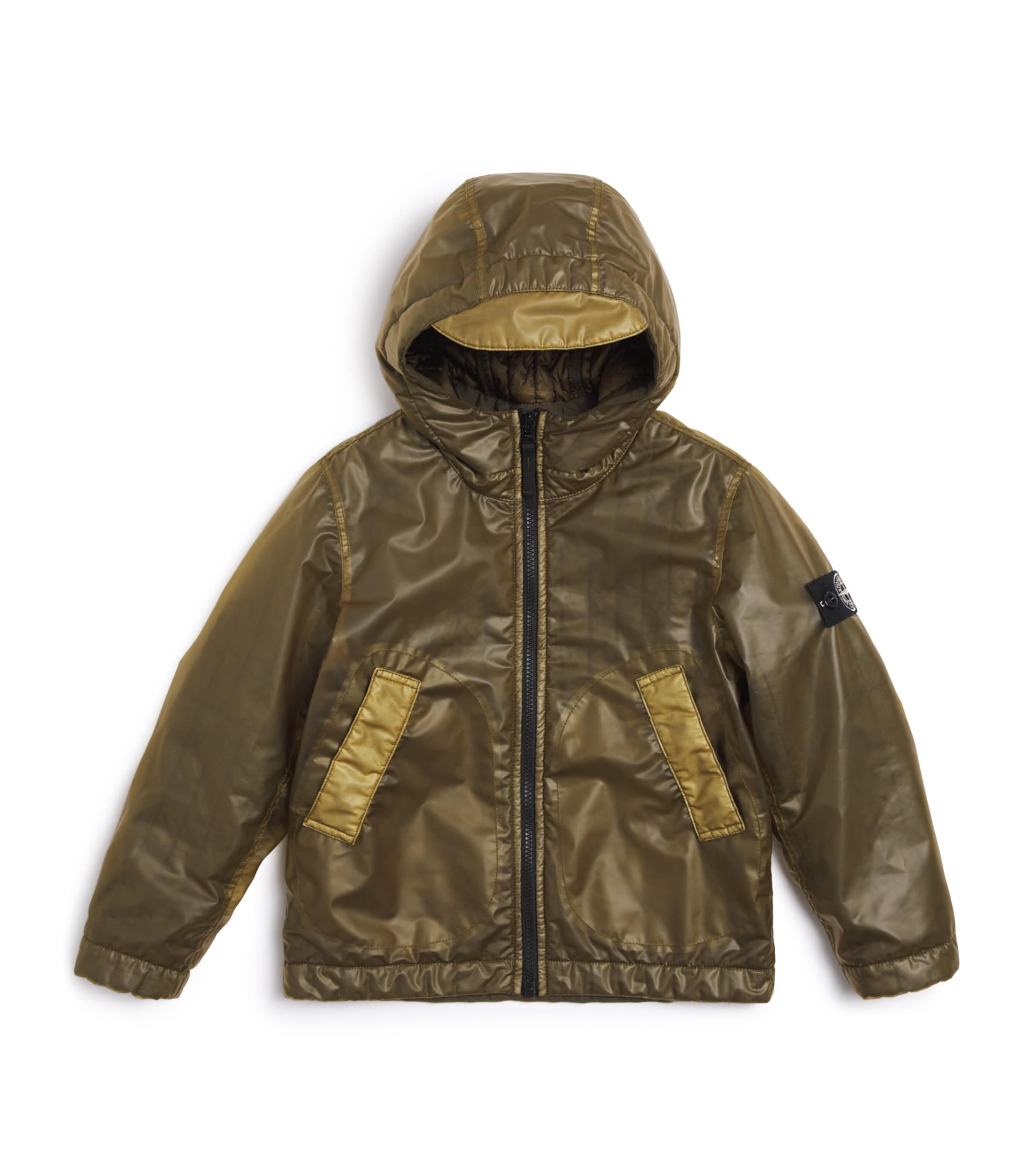 Compass Patch Coat (6-14 Years) V0054MILITARY GREEN Image 1