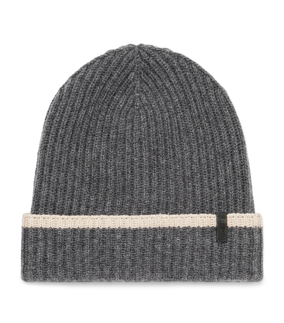 Cashmere English Rib Knit Beanie CGF16 Image 1