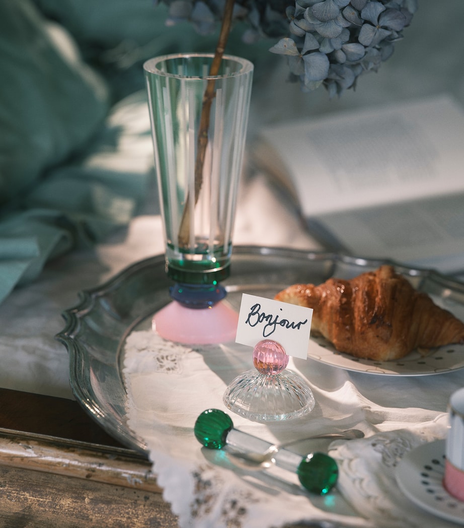 Reflections Copenhagen Crystal Amelie Vase (25cm) Clear, Teal And Rose Image 2