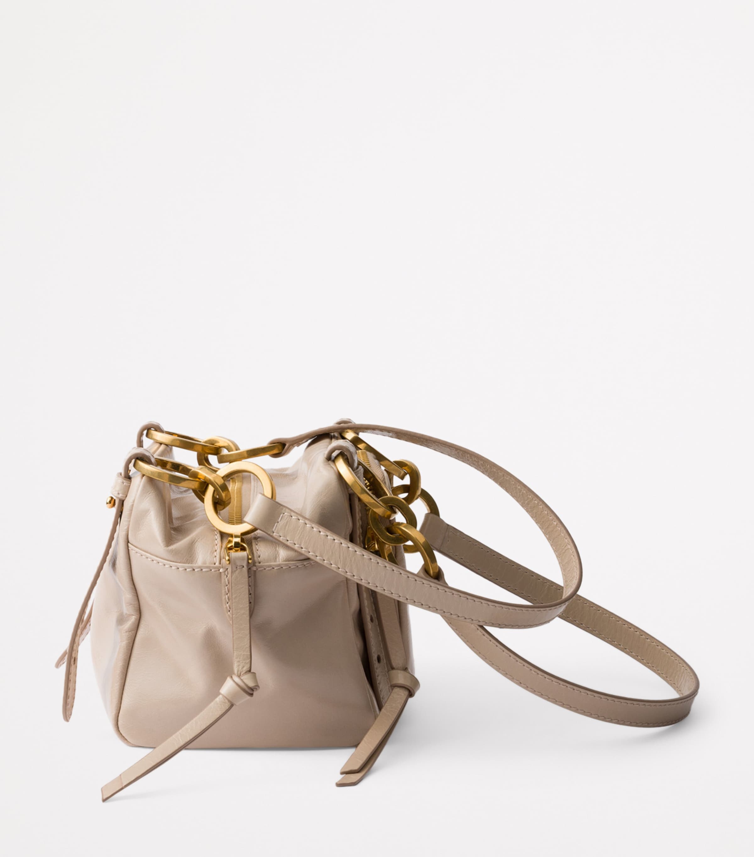 Prada Mini Leather Dangle Top-Handle Bag | Harrods UK