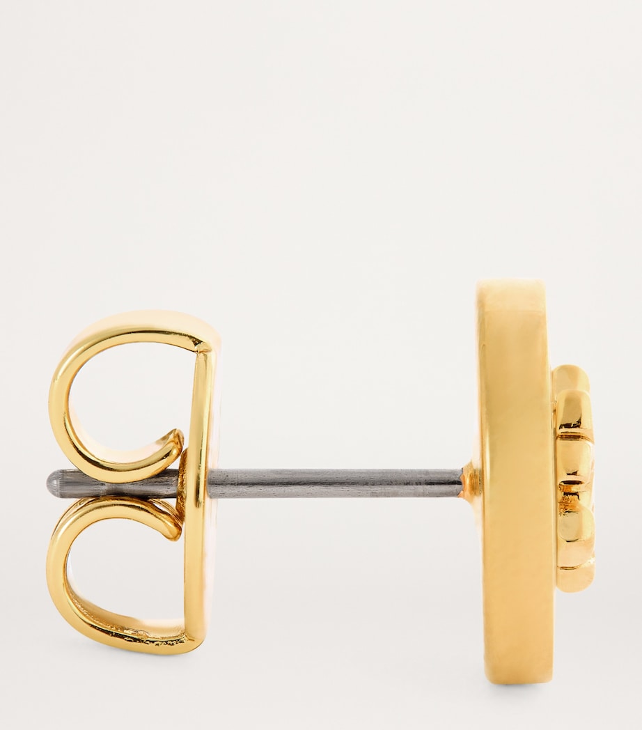 Enamel-Trim Kira Circle Studs TORY GLD / NW IVRY Image 4