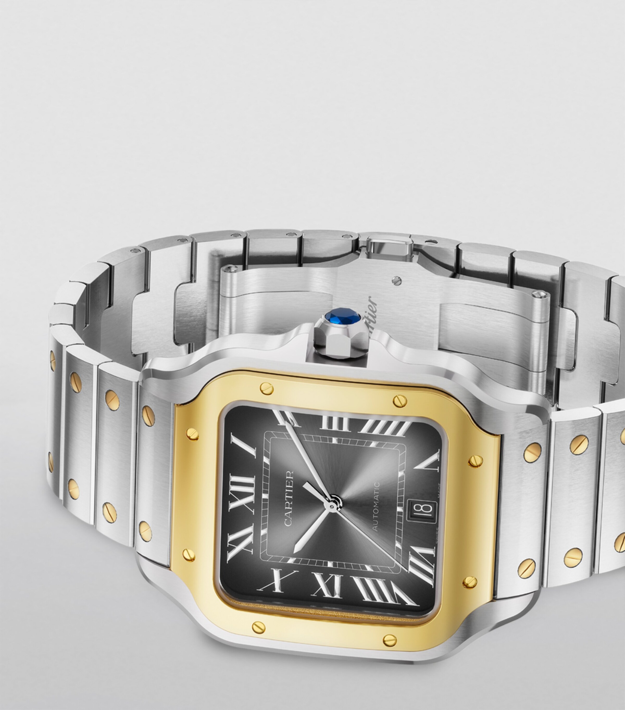 Yellow Gold and Stainless Steel Santos de Cartier Watch 39.8mm YELLOW GOLD Image 8