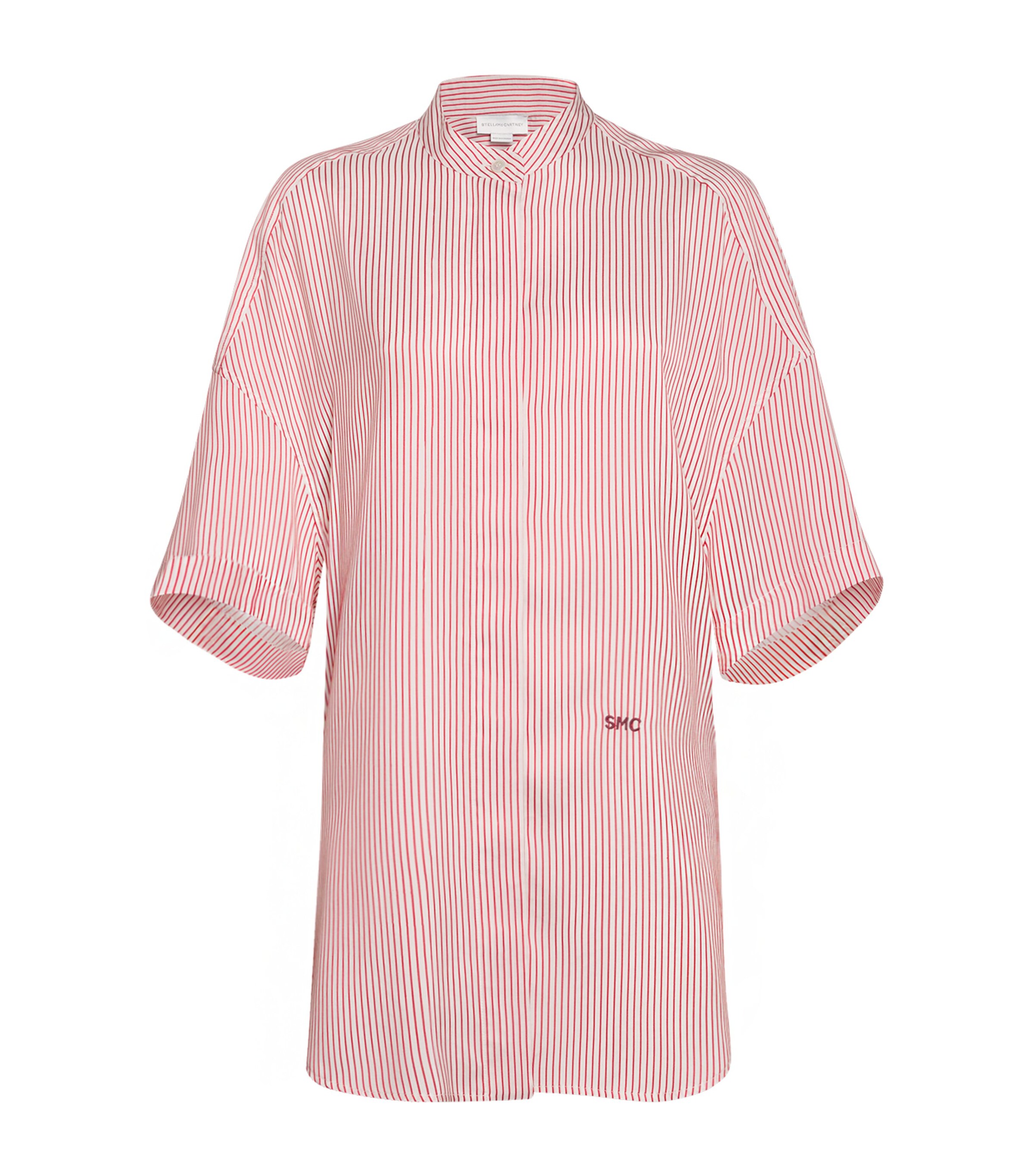 Stella Mccartney Pinstriped Silk Shirt In Pink