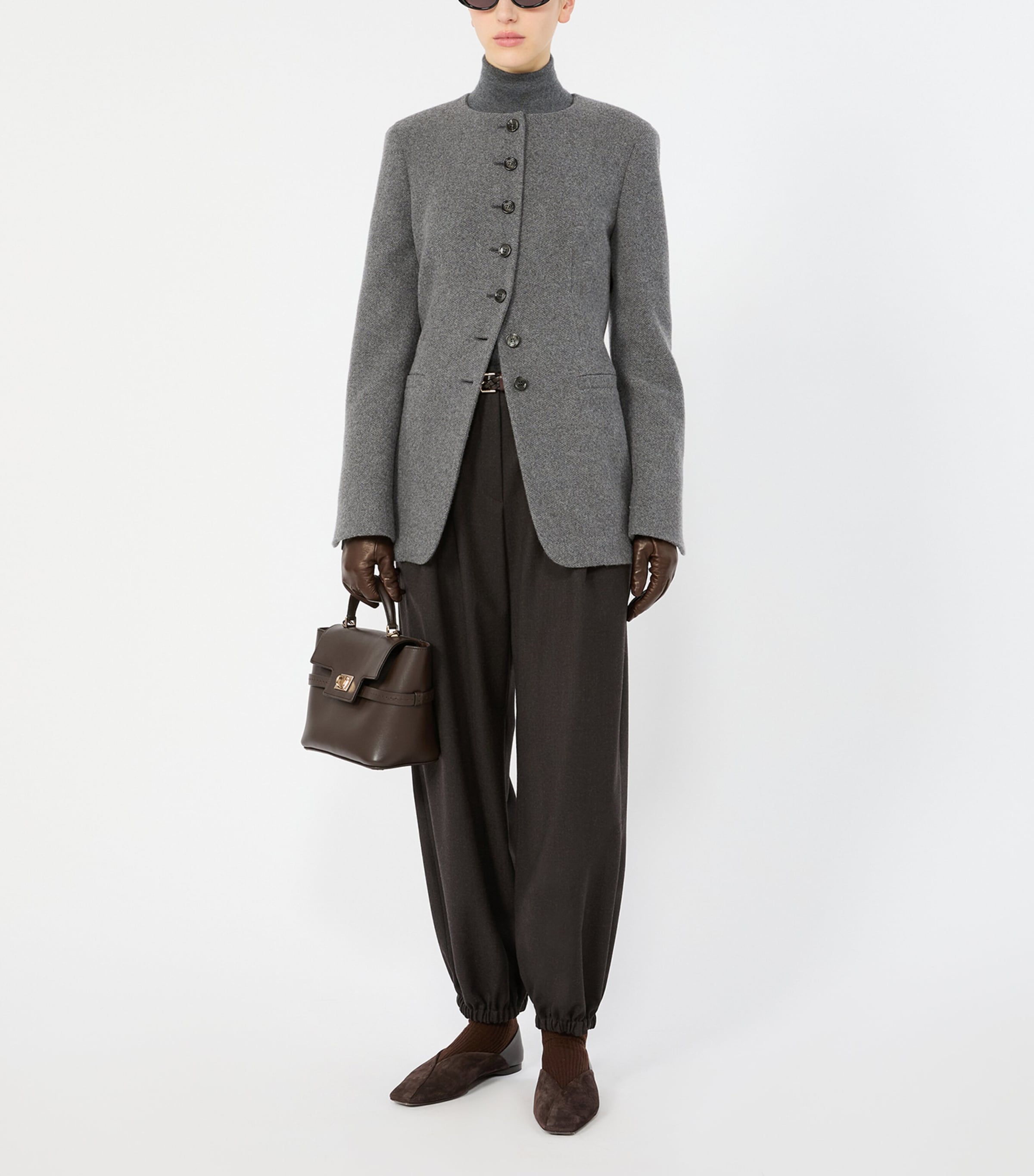 Max Mara Womens Cashmere Longline Jacket Dark Grey Image 2