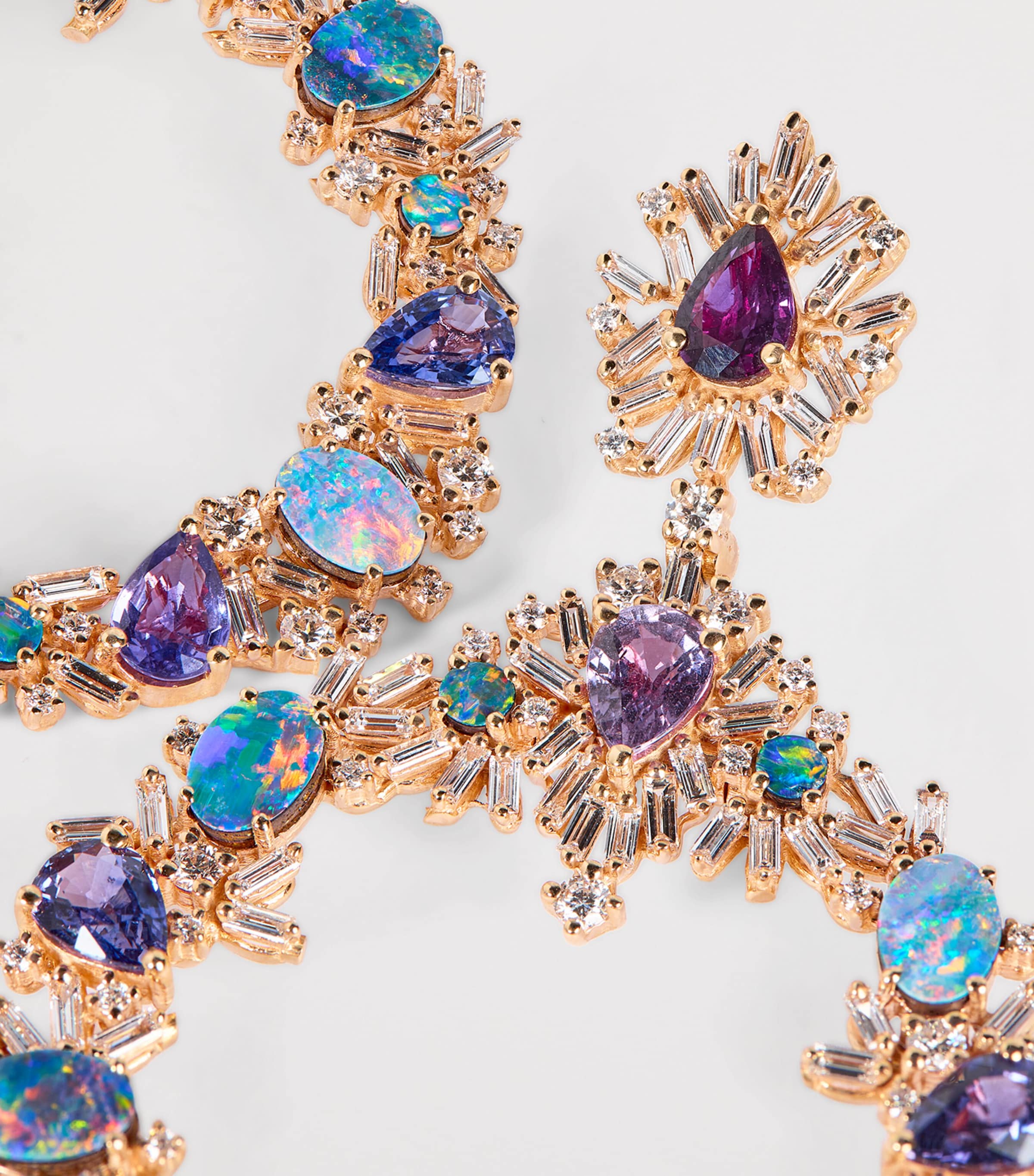 Suzanne Kalan Rose Gold, Diamond, Sapphire and Opal One of a Kind Drop Earrings Rg/opal/ms Image 6