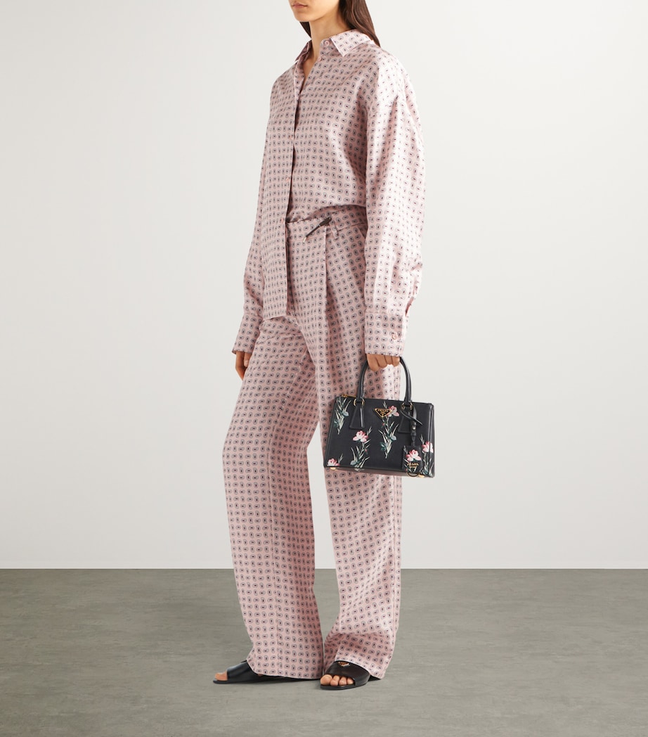 Small Leather Floral Galleria Top-Handle Bag F0002 Image 3