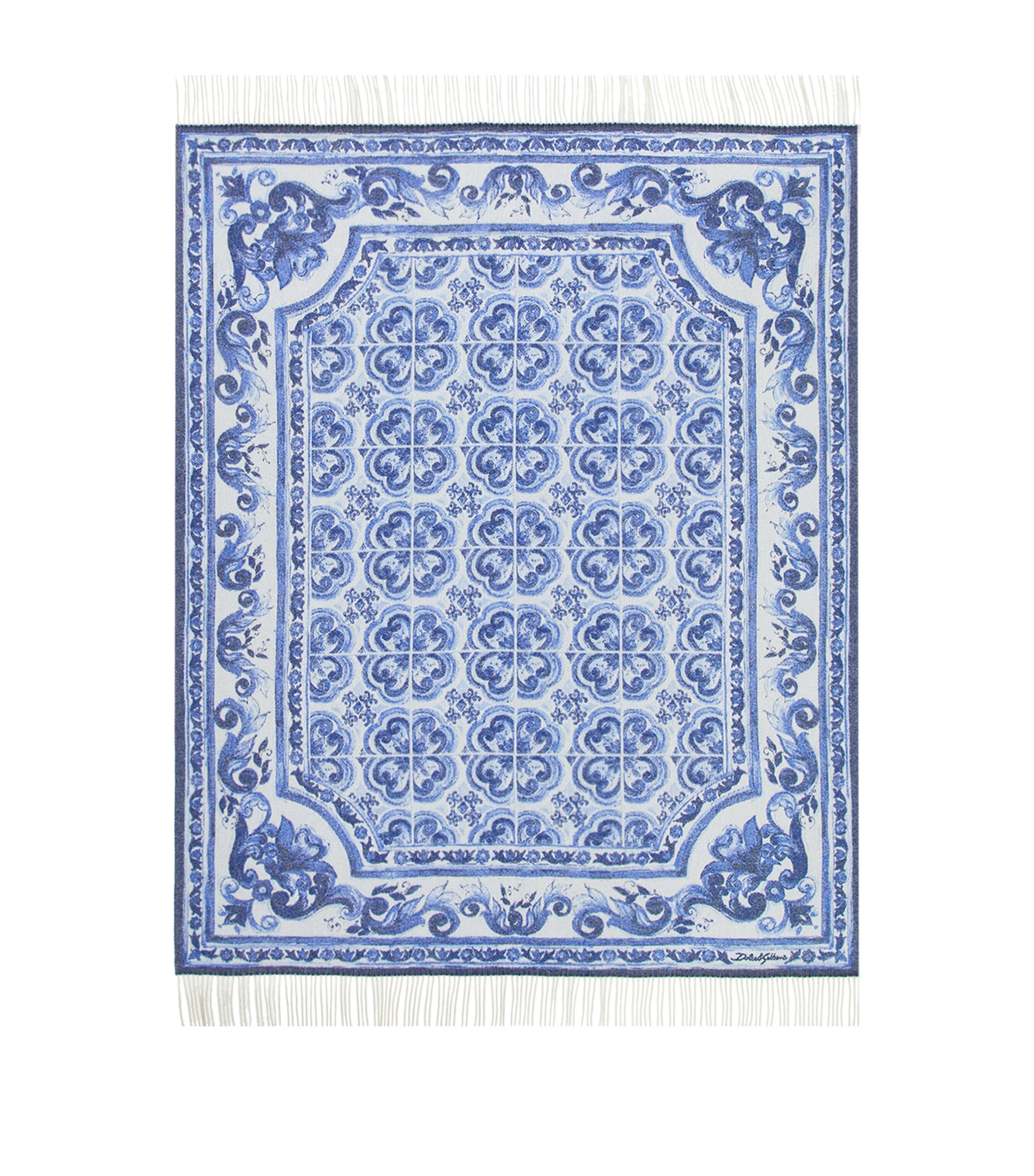 Cashmere Blu Mediterraneo Throw (140cm x 180cm) UB001 BLU MEDITERRAN Image 1