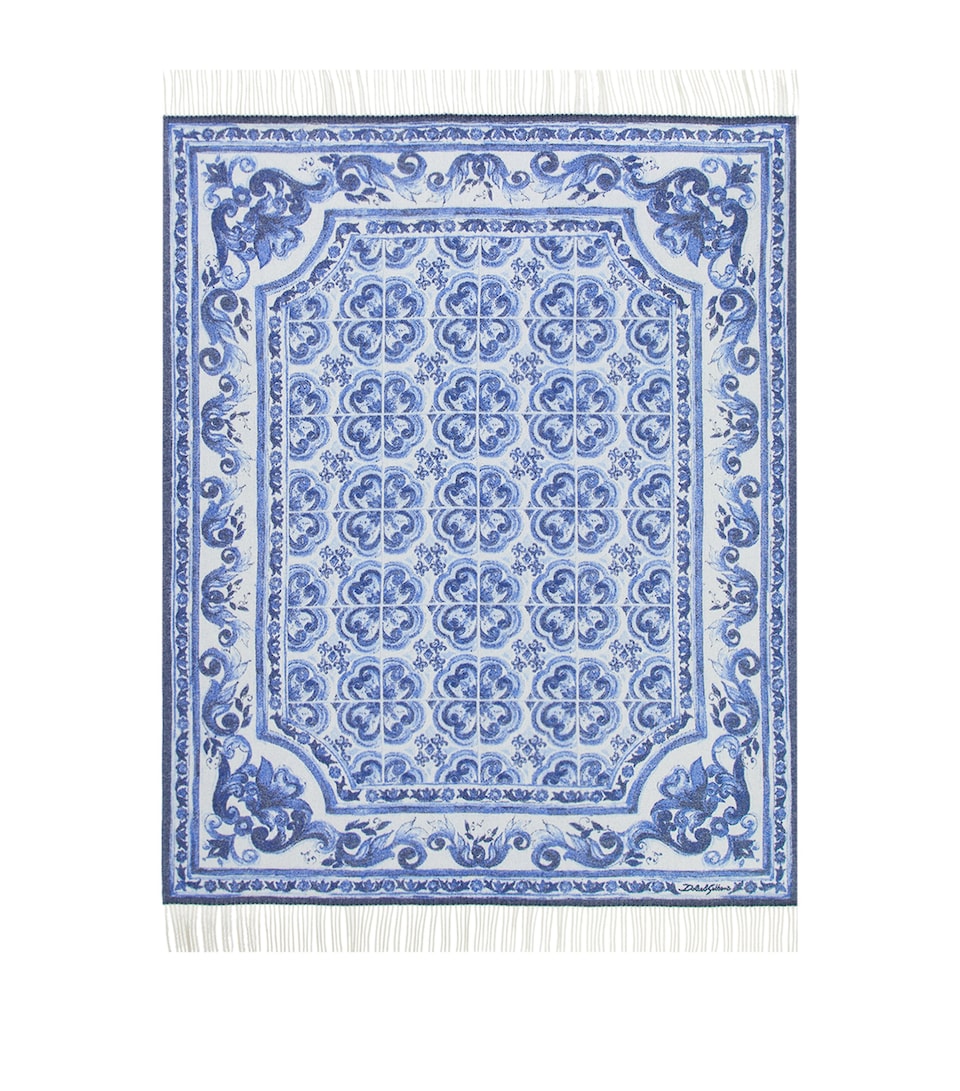 Dolce&Gabbana Casa Cashmere Blu Mediterraneo Throw (140cm x 180cm) Blu Mediterran