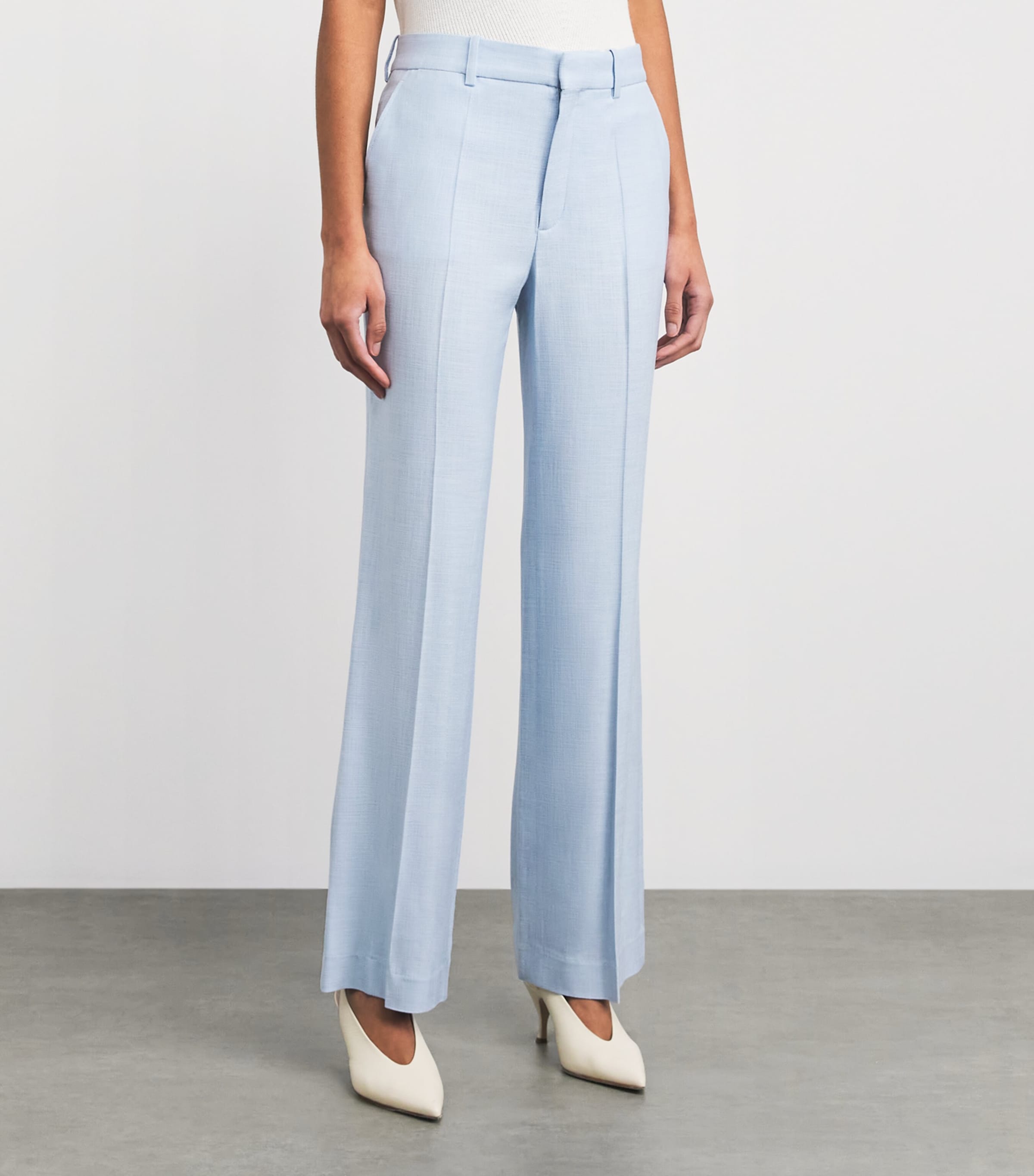 Maje Womens Pleated Tailored Trousers Blue Sky Image 4