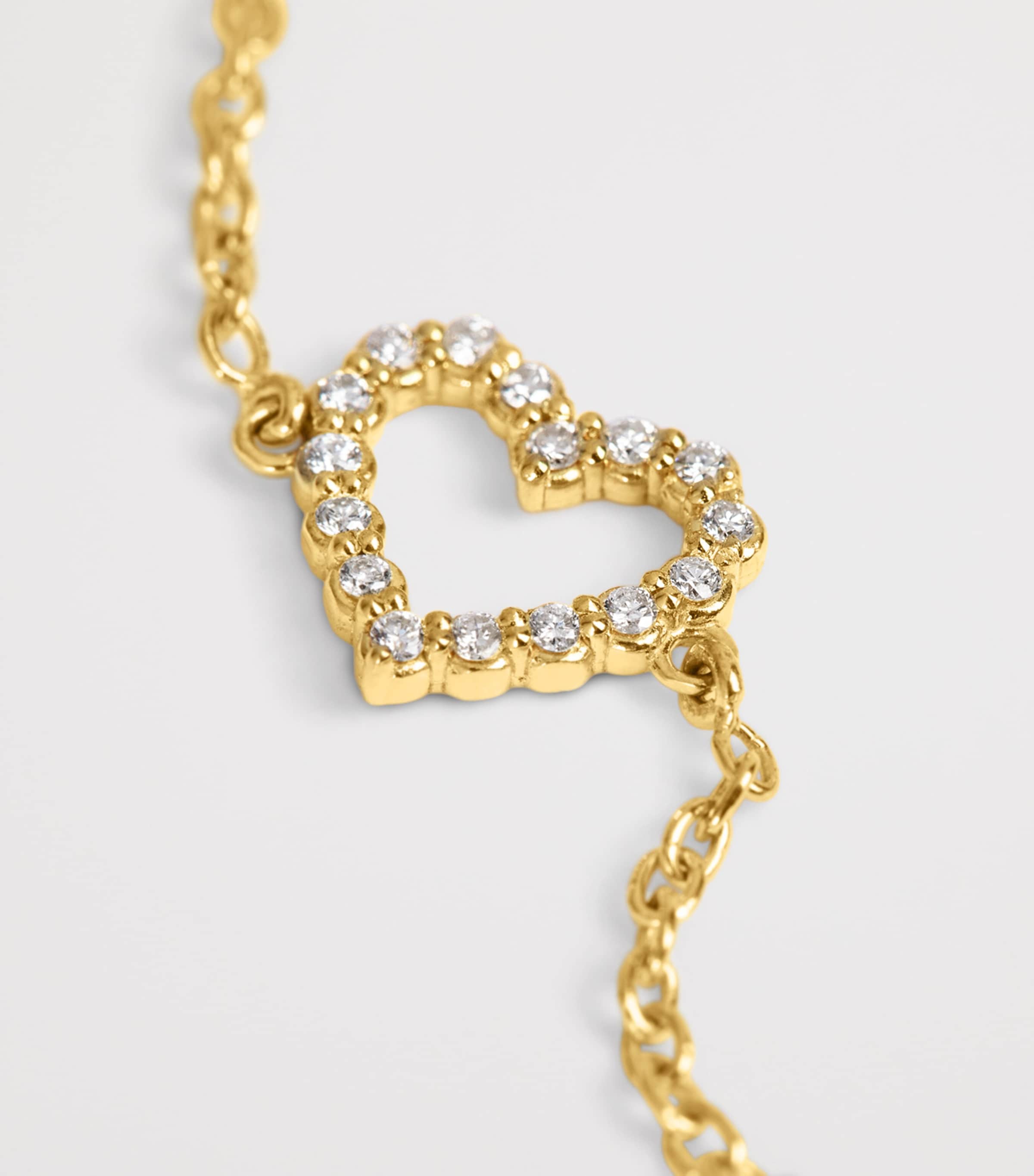 Yellow Gold and Diamond Open Heart Bracelet YELLOW GOLD Image 3
