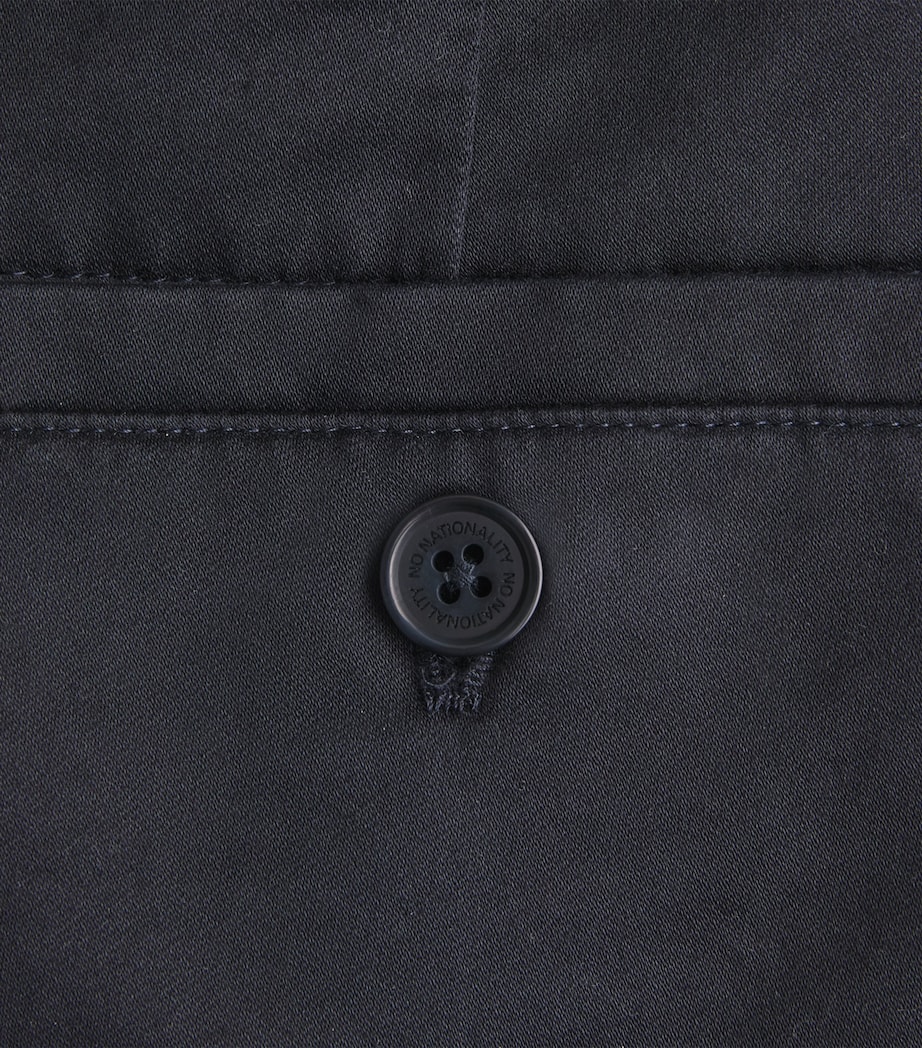 NN.07 Mens Stretch-Cotton Kay Pleated Shorts Navy Blue Image 6