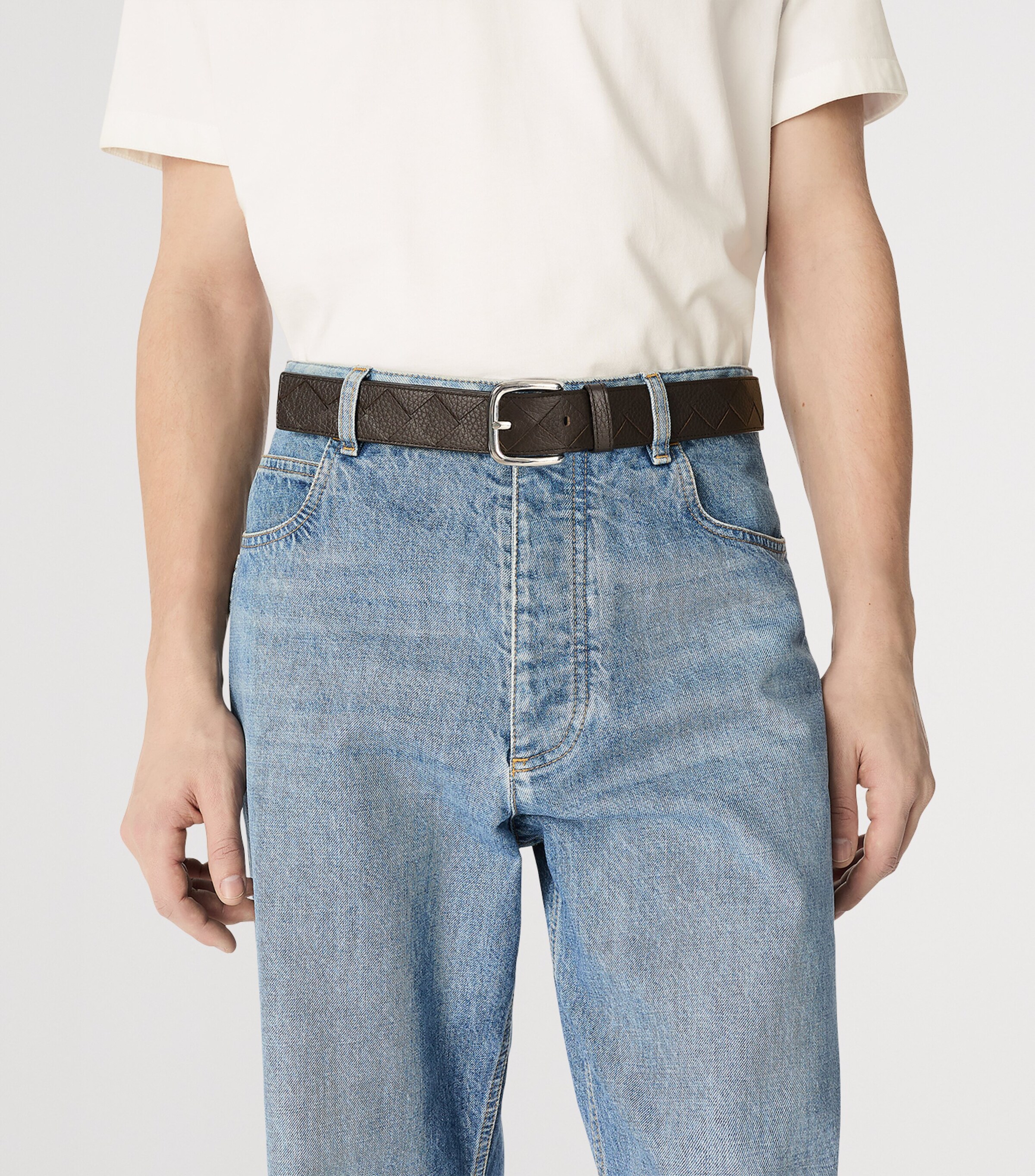 Grained Leather Intrecciato Belt 2145 Image 2