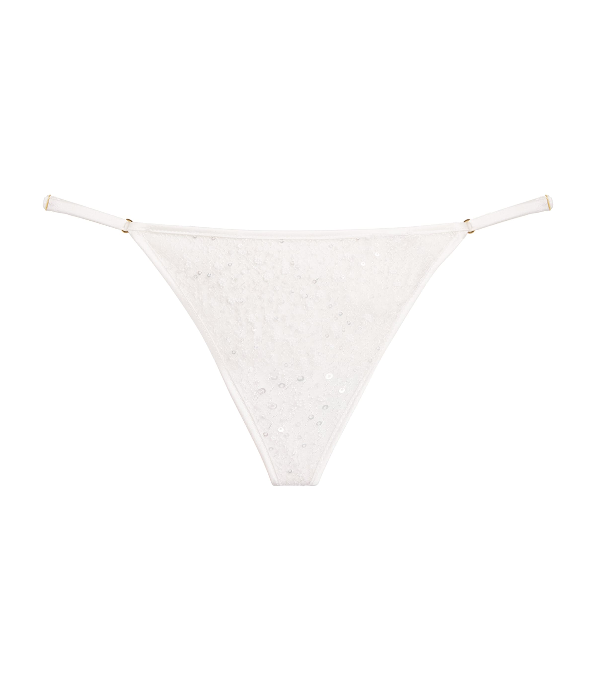 Kiki De Montparnasse Tulle Sequinned Ange Thong In White