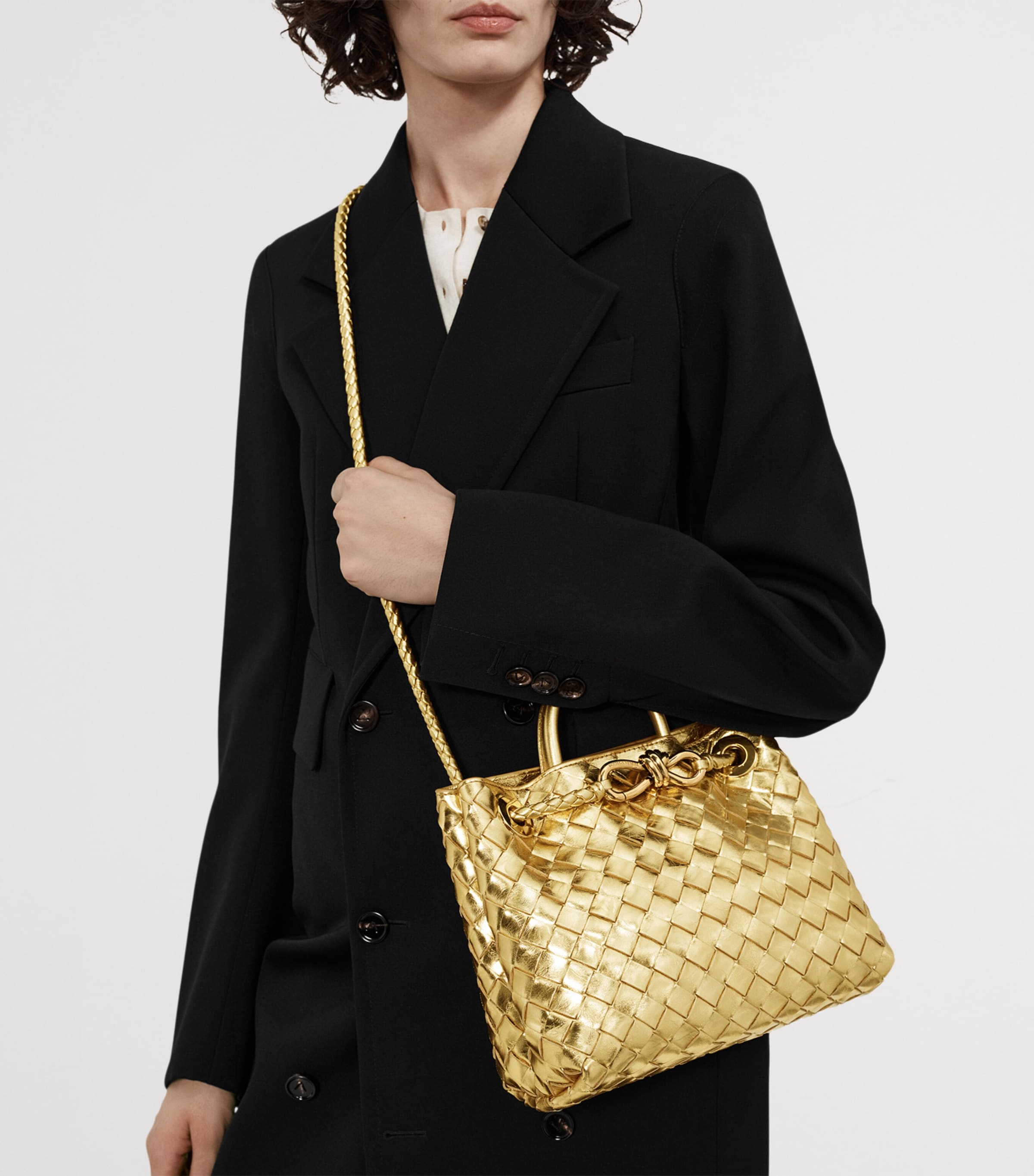 Bottega Veneta Small Leather Andiamo Top-Handle Bag Image 2