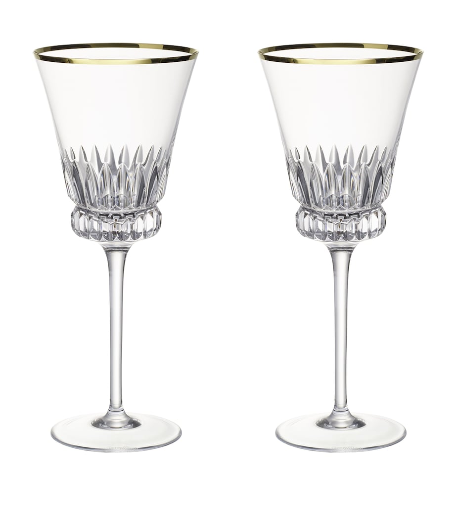 Set of 2 Grand Royal Gold Red Wine Glasses (200ml) CLEAR Image 1