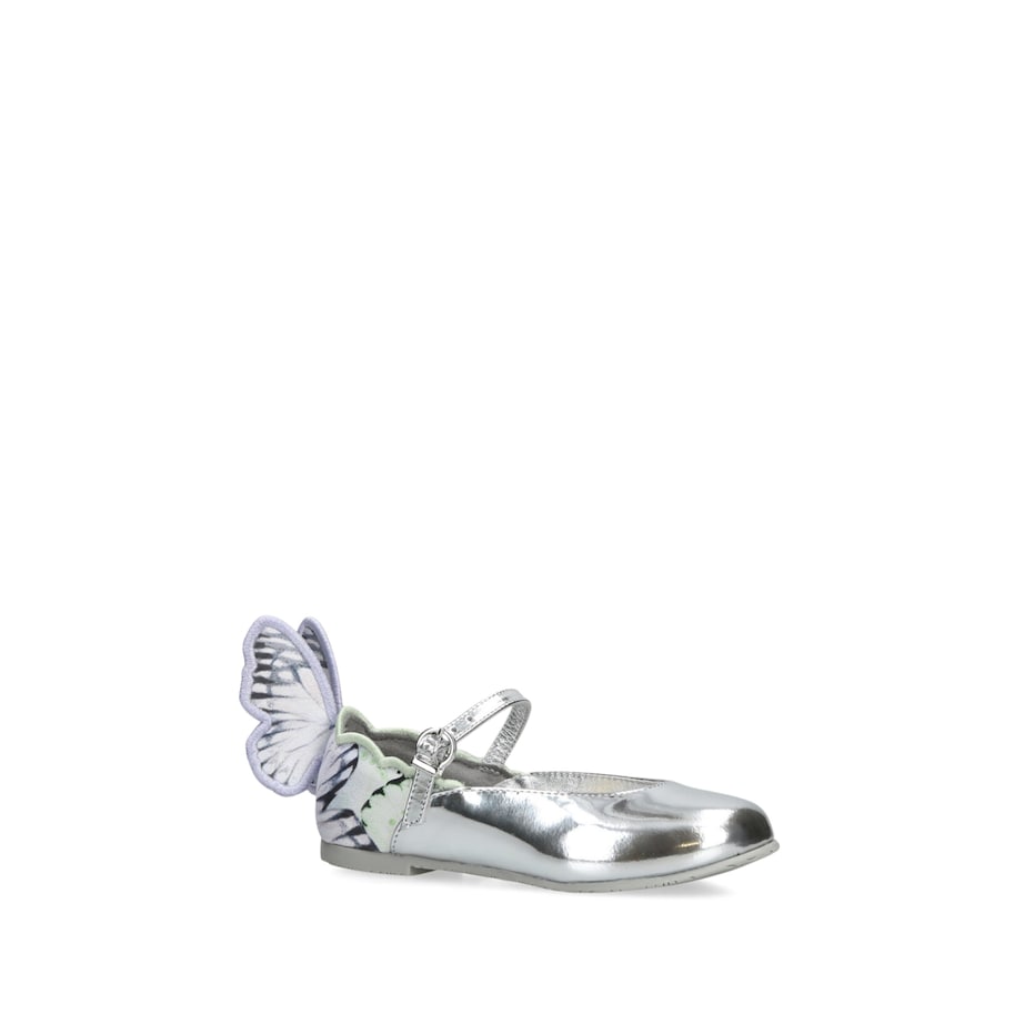 Leather Chiara Ballet Flats SILVER COM Image 3