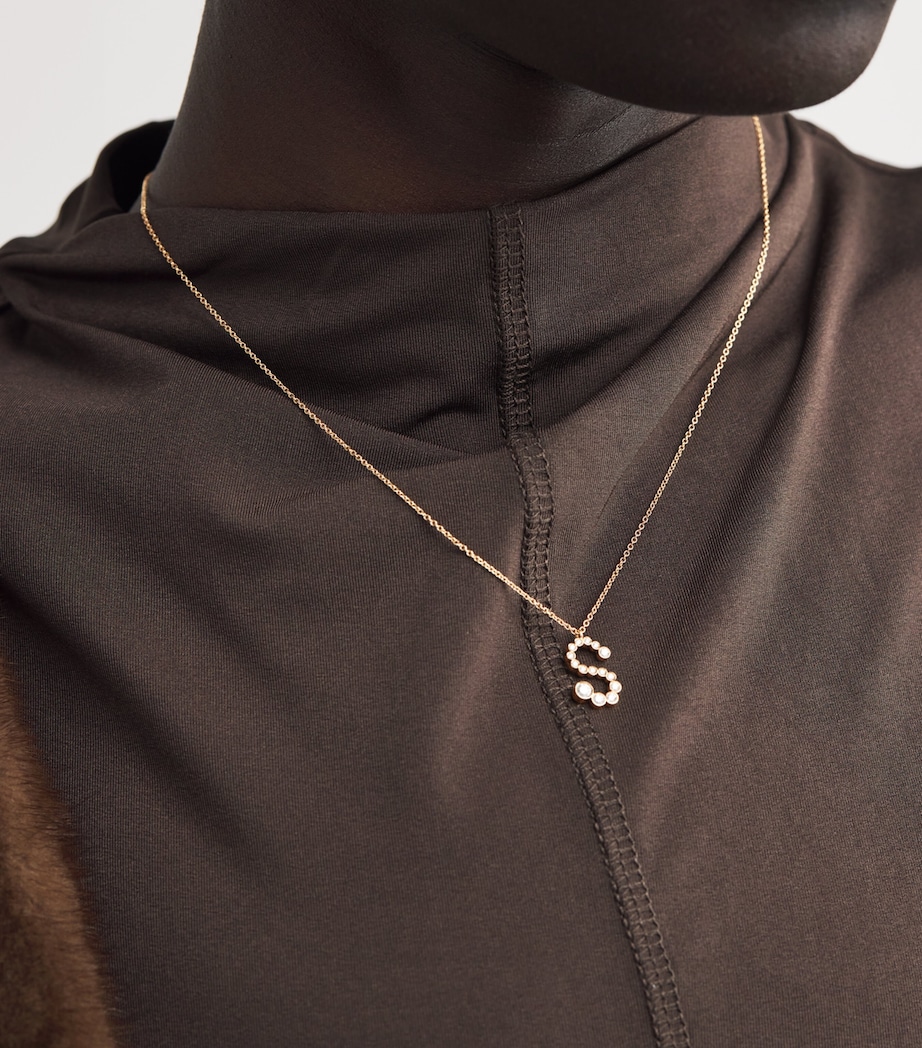 Yellow Gold and Diamond Soprano 'S' Necklace YELLOW GOLD Image 2