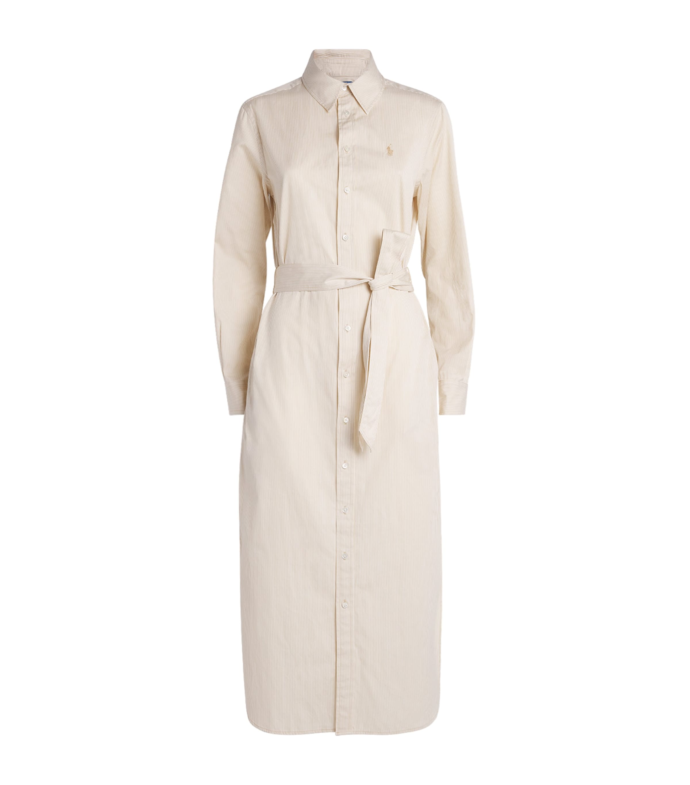 Polo Pony Midi Shirt Dress 2000D POLO TAN-WHITE Image 1