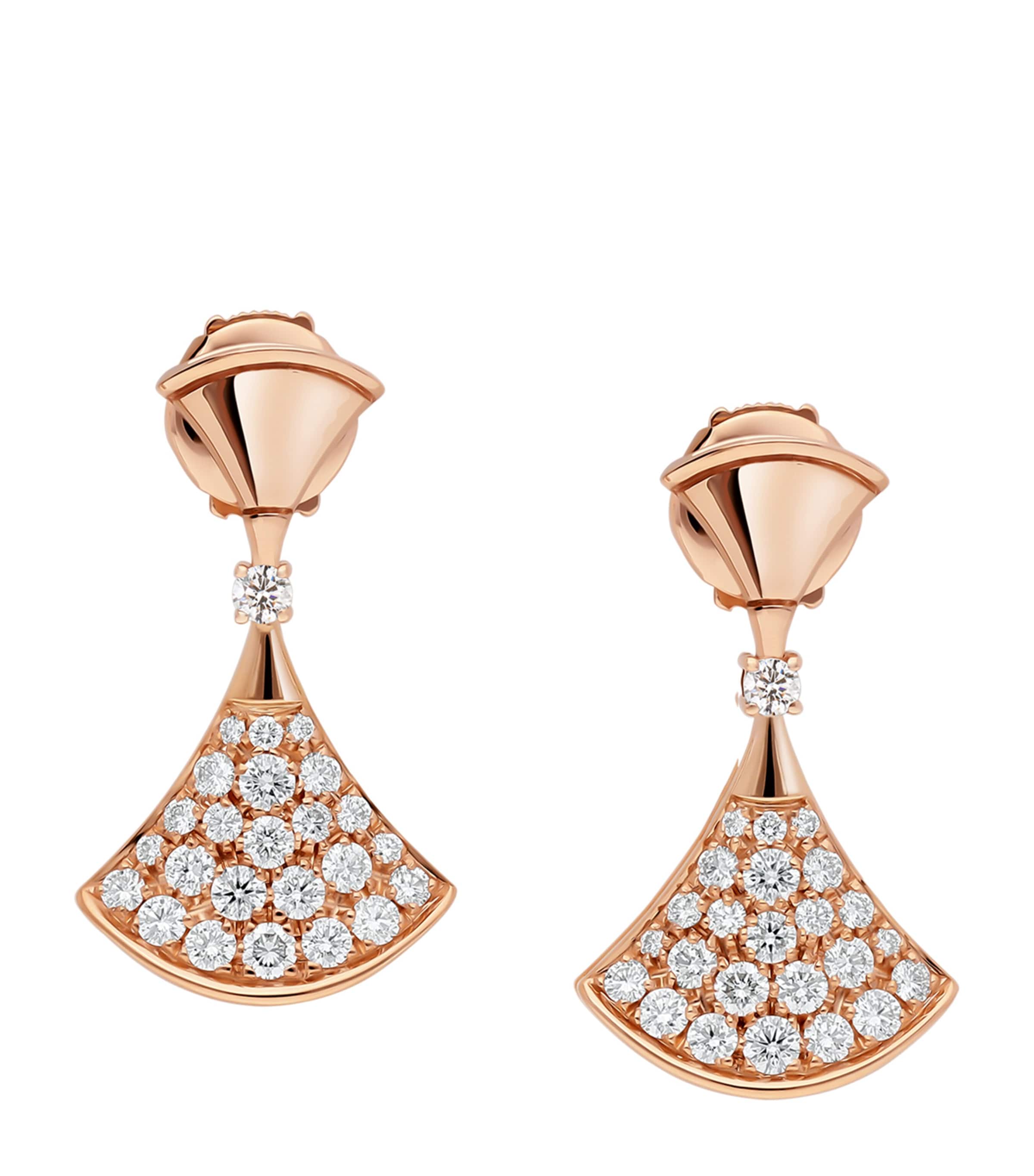 Rose Gold and Diamond Divas' Dream Earrings PINK GOLD Image 1