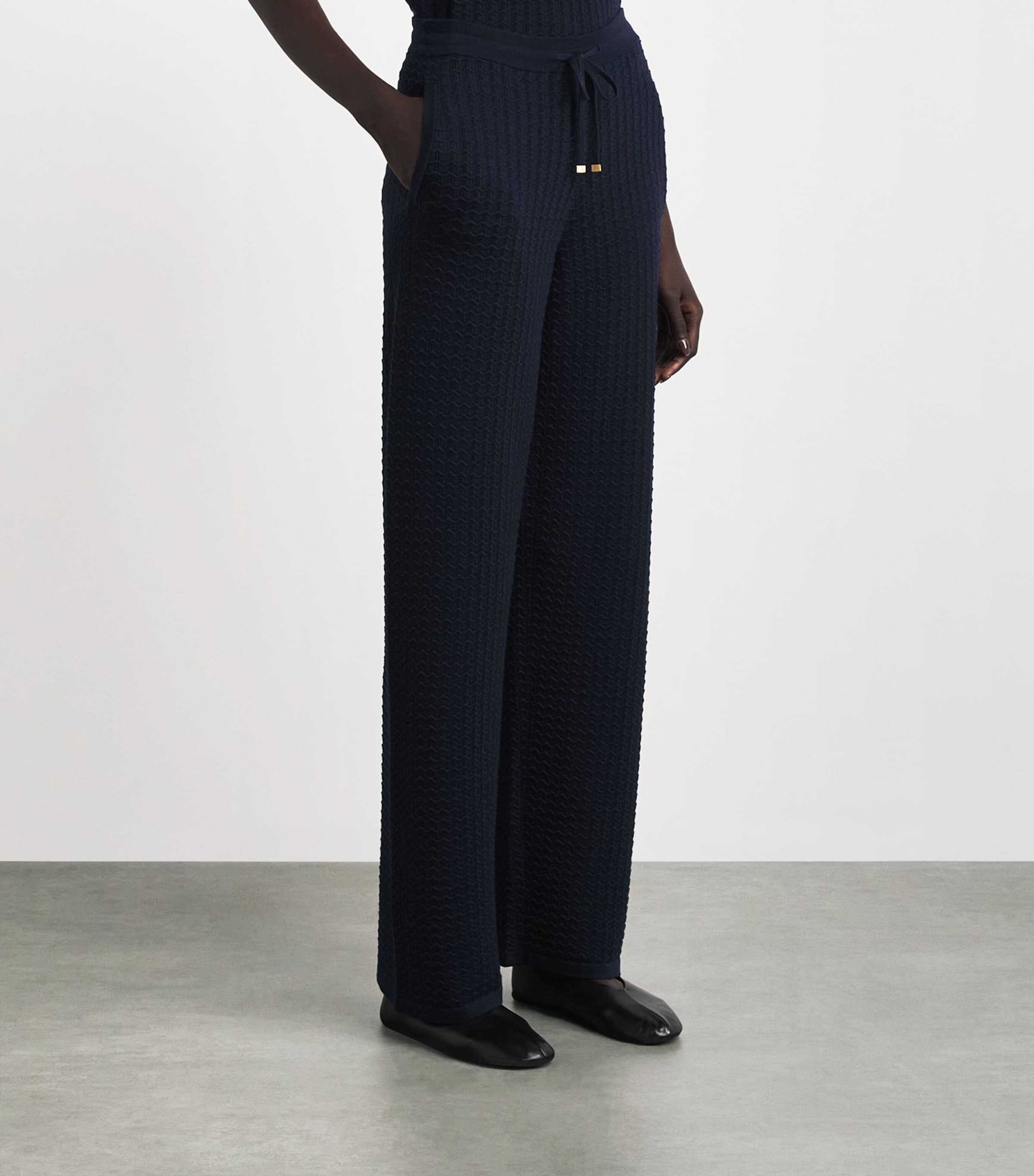 Eleventy Womens Wool Knitted Trousers Blu Image 4