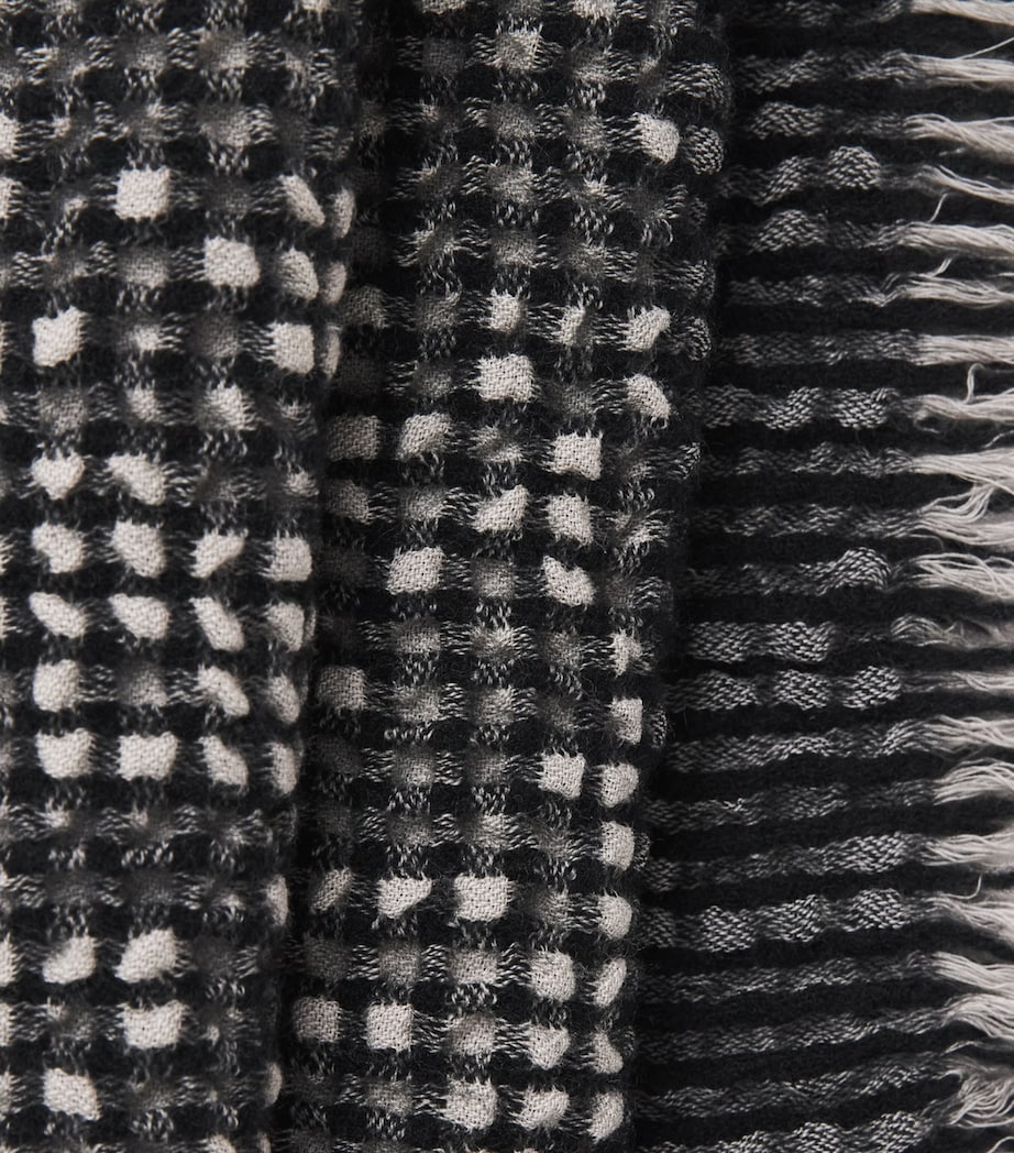 Issey Miyake Wool-Cashmere Bumpy Wool Scarf Black Hued Image 4