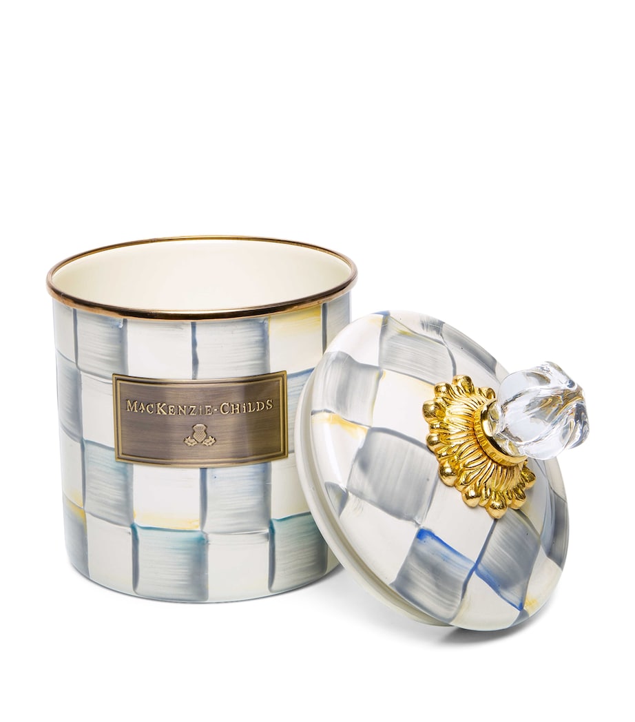 Small Sterling Check Canister (19cm) SILVER Image 1