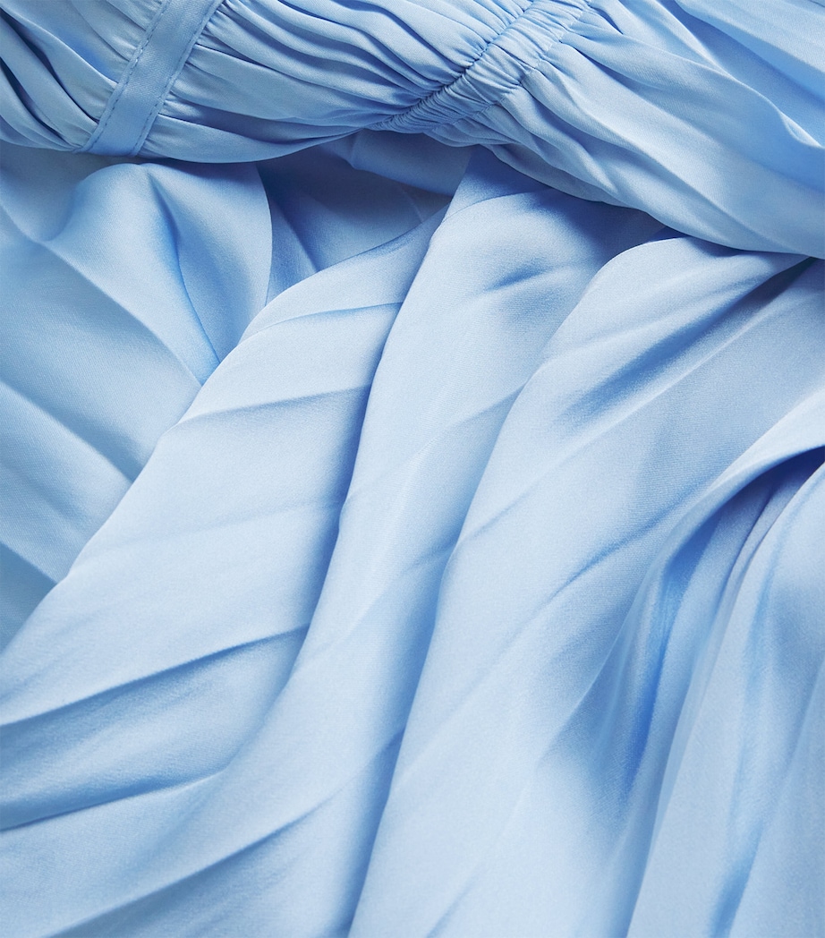 Satin Pleated Midi Dress BLUE SKY Image 5