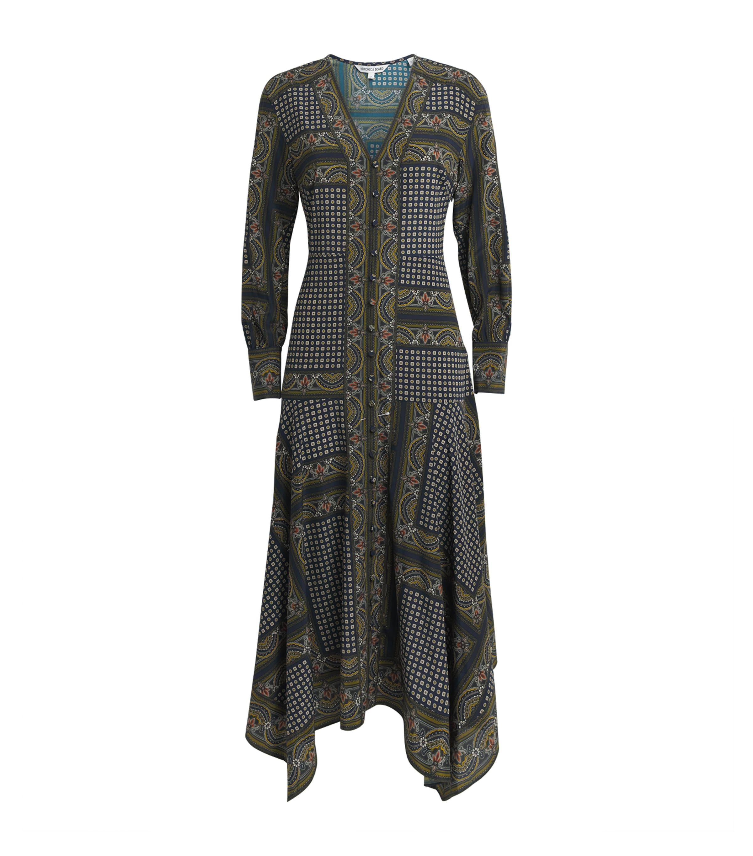 Veronica Beard Silk-blend V-neck Skye Midi Dress