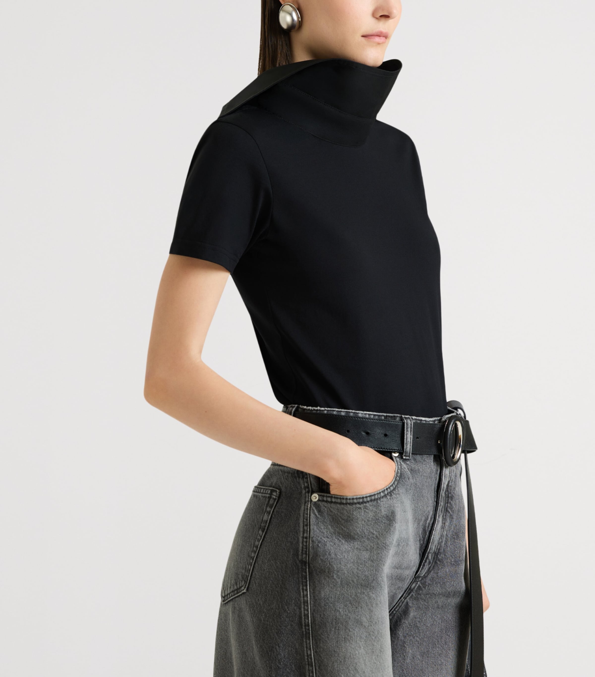 Givenchy Womens Cotton Reverse Collar T-Shirt Image 4