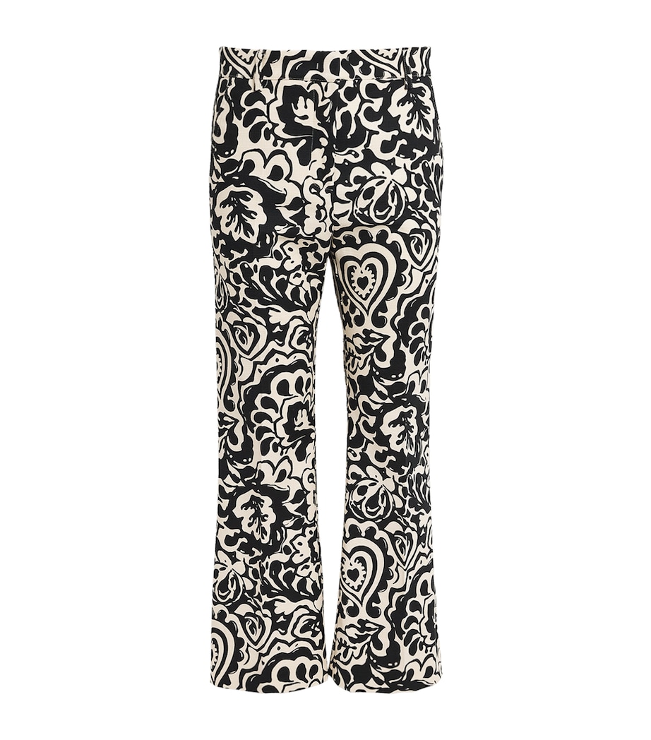 Stretch-Cotton Canvas Patterned Trousers BLACK Image 1