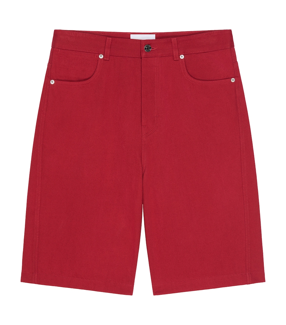 Denim Shorts DARK RED Image 1