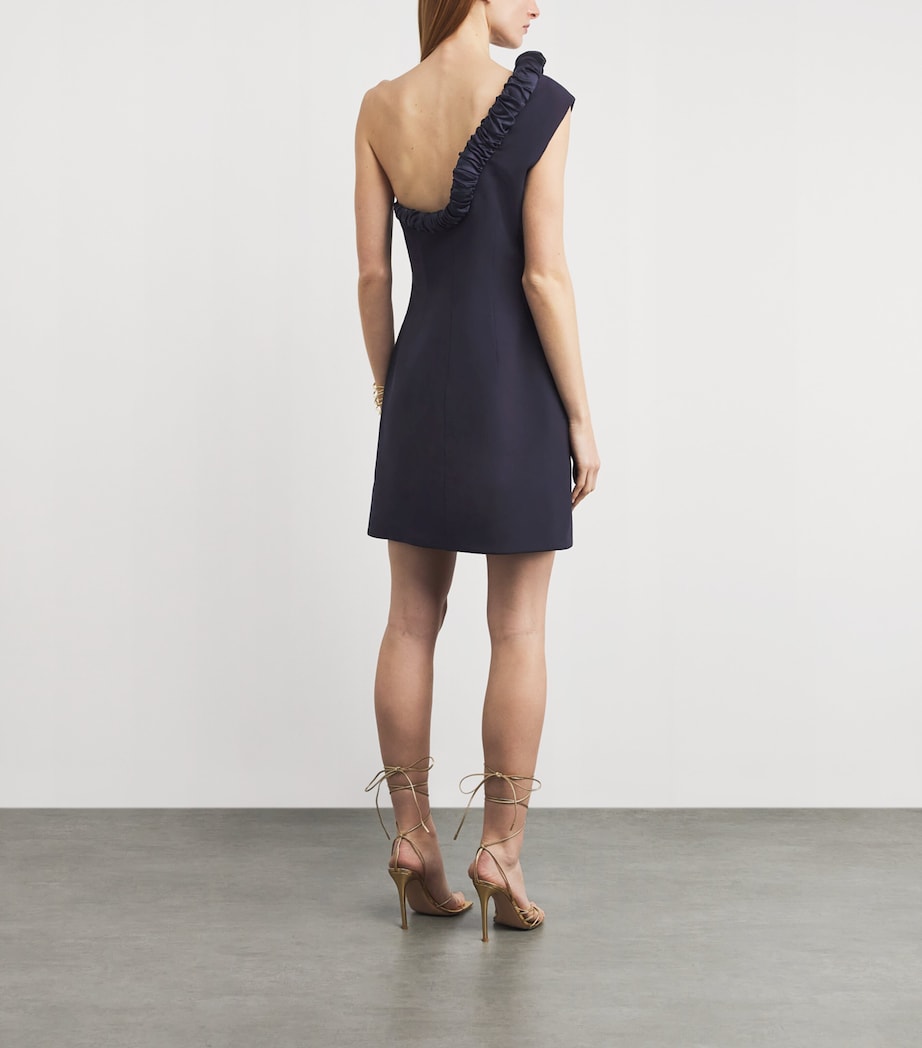 Safiyaa Womens Crepe Ruffled Kira Mini Dress Midnight Navy Image 3