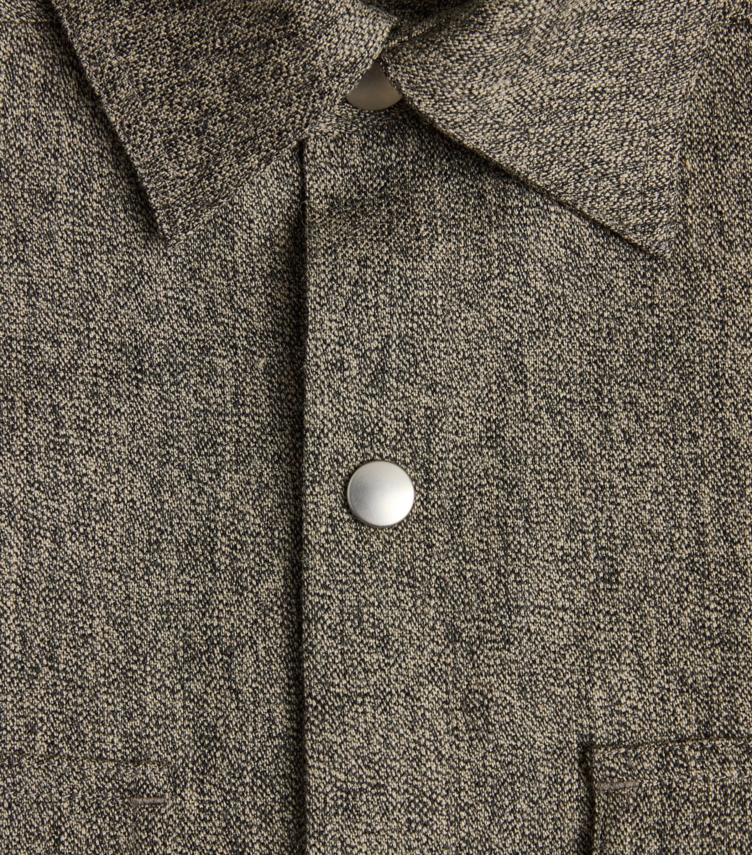 Rick Owens Mens Wool Overshirt Black Melange Image 6