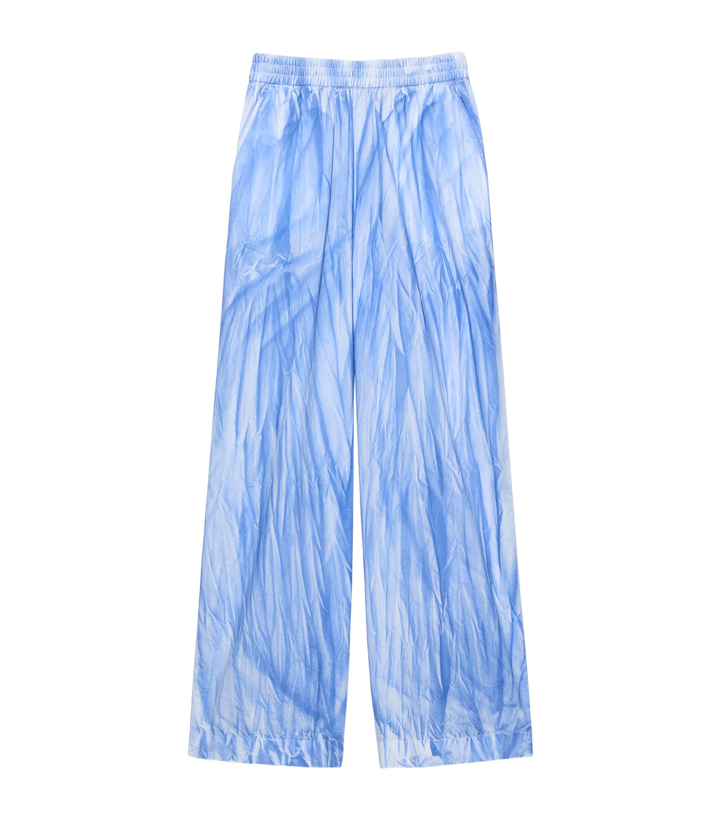 MAX&Co. Womens Cotton Tie-Dye Straight Trousers Light Blue Image 1