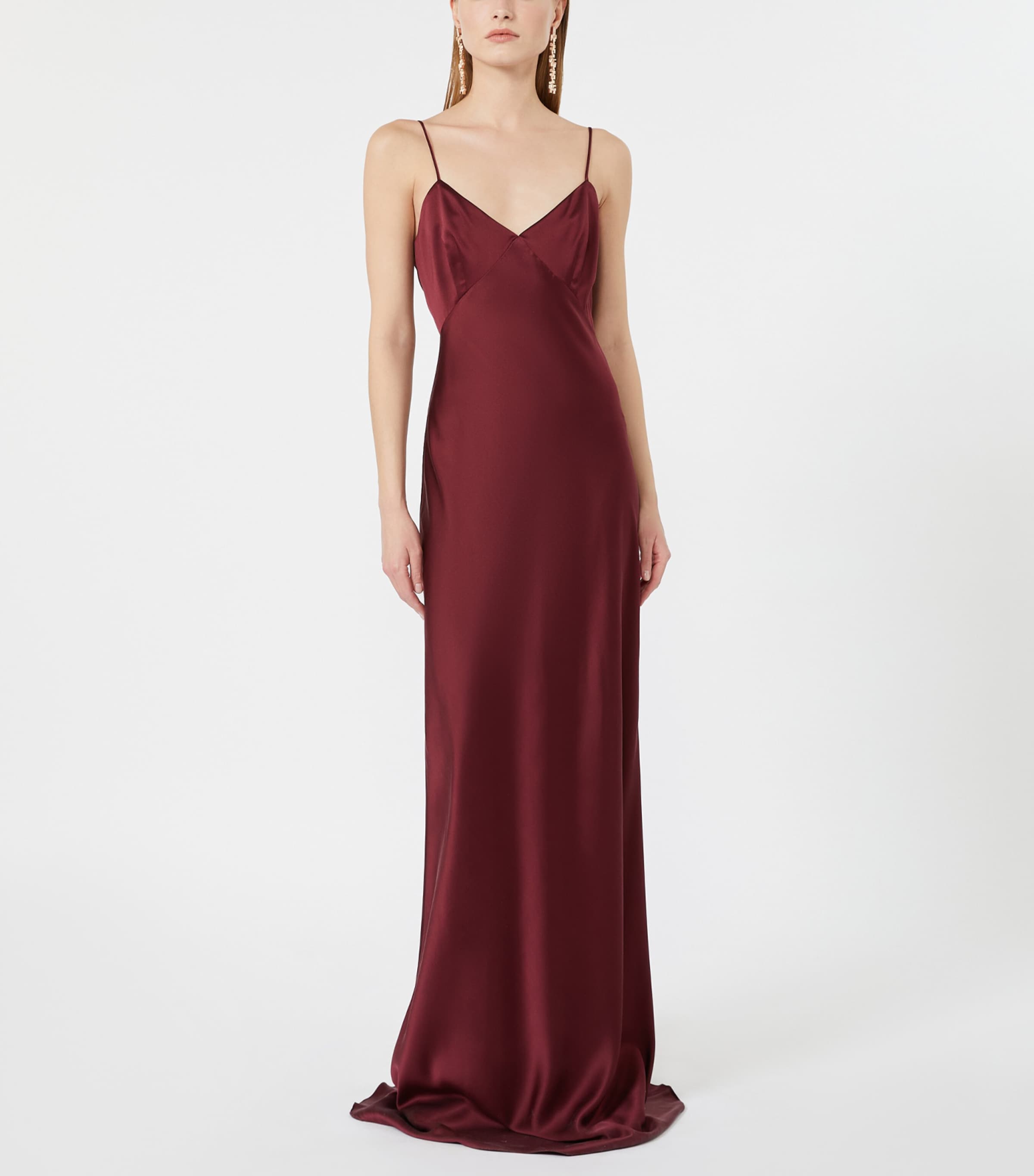 Max Mara Womens Silk Maxi Dress Bordeaux Image 2