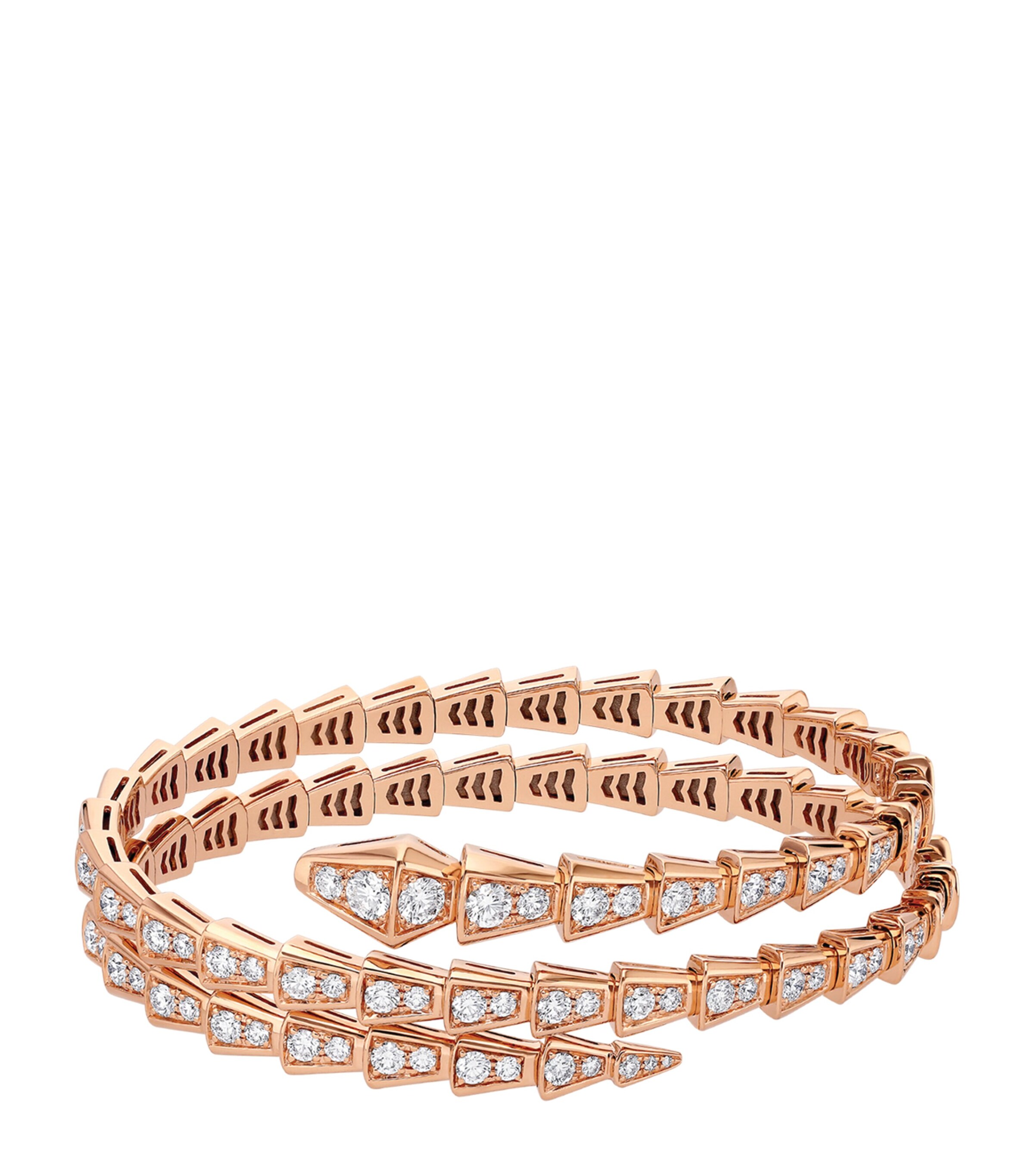 Rose Gold and Diamond Serpenti Viper Bracelet PINK GOLD Image 2