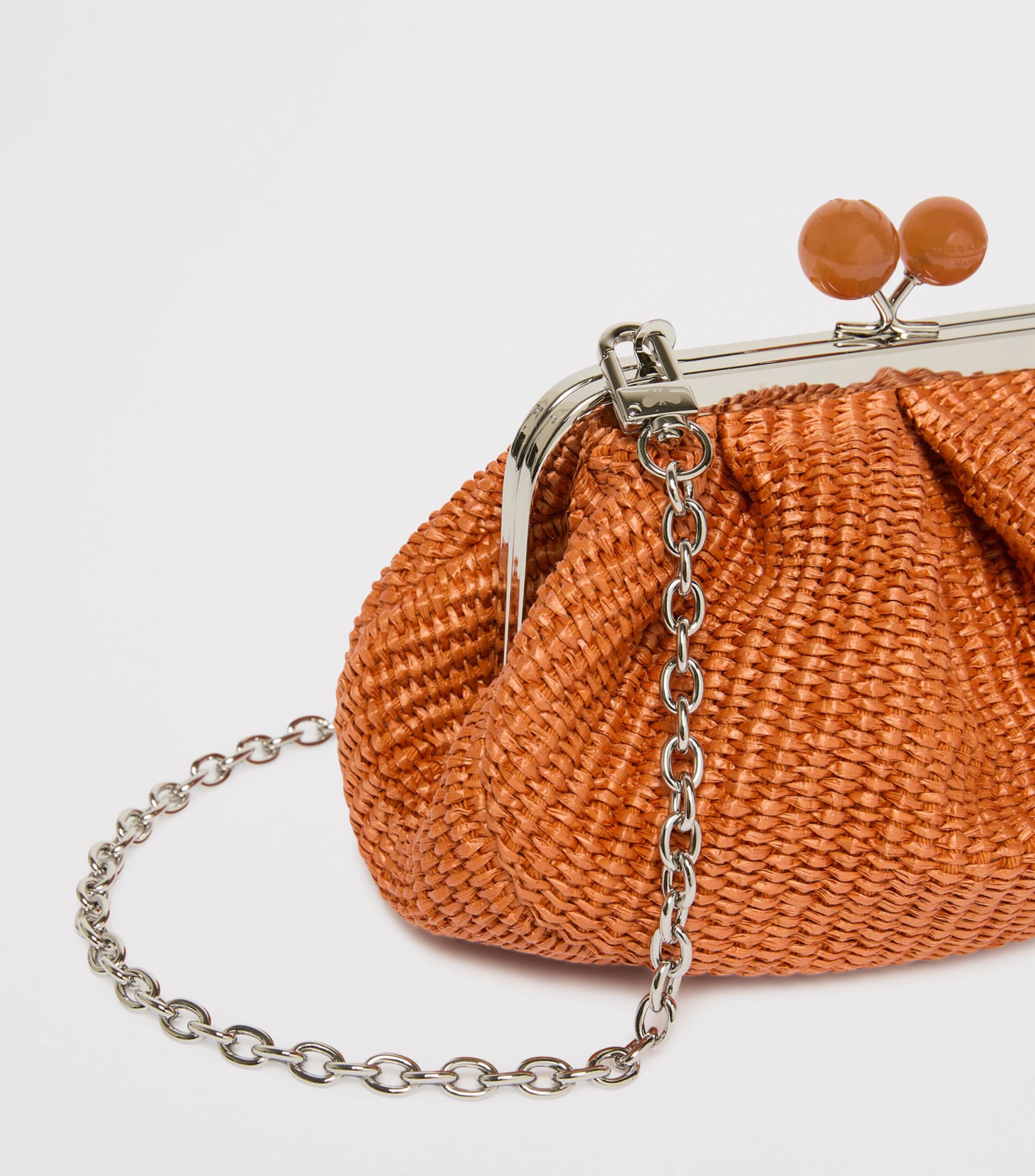 Weekend Max Mara Small Woven Pasticcino Clutch Bag Salmon Image 4