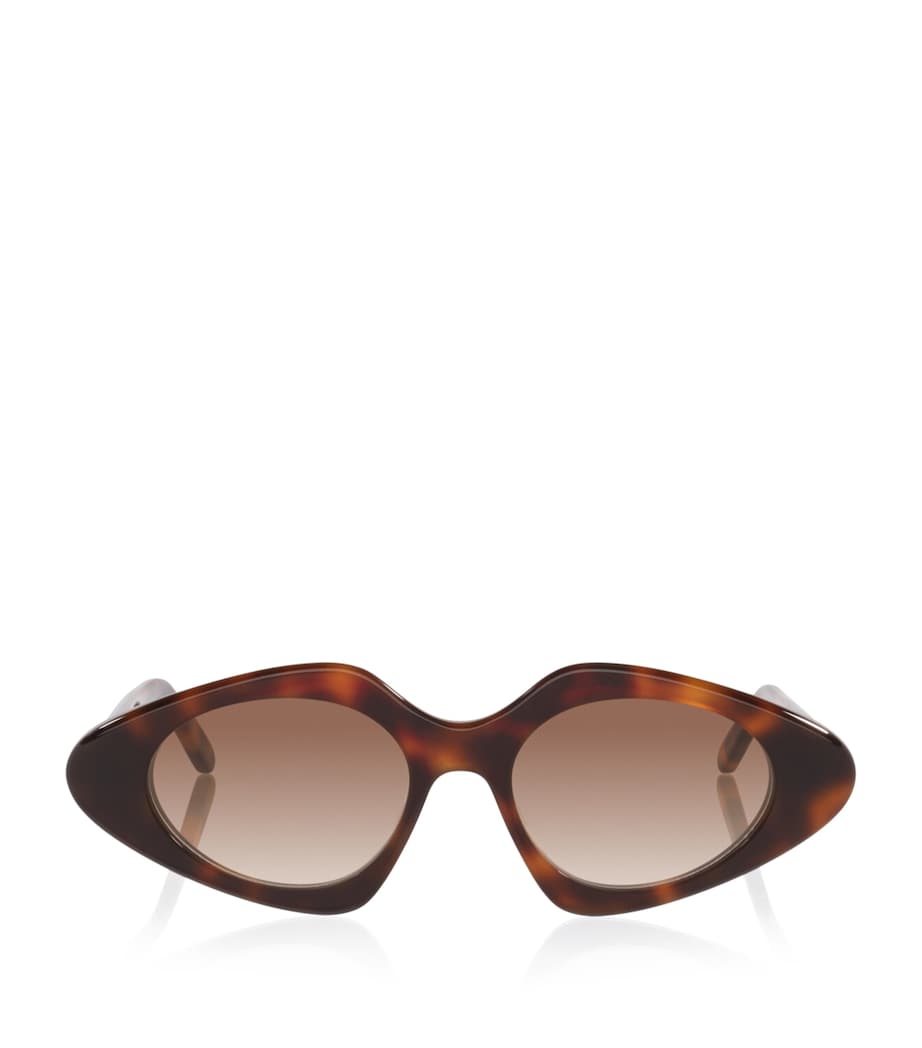 LOEWE Tortoiseshell Triangle Slim Sunglasses Brown Image 1
