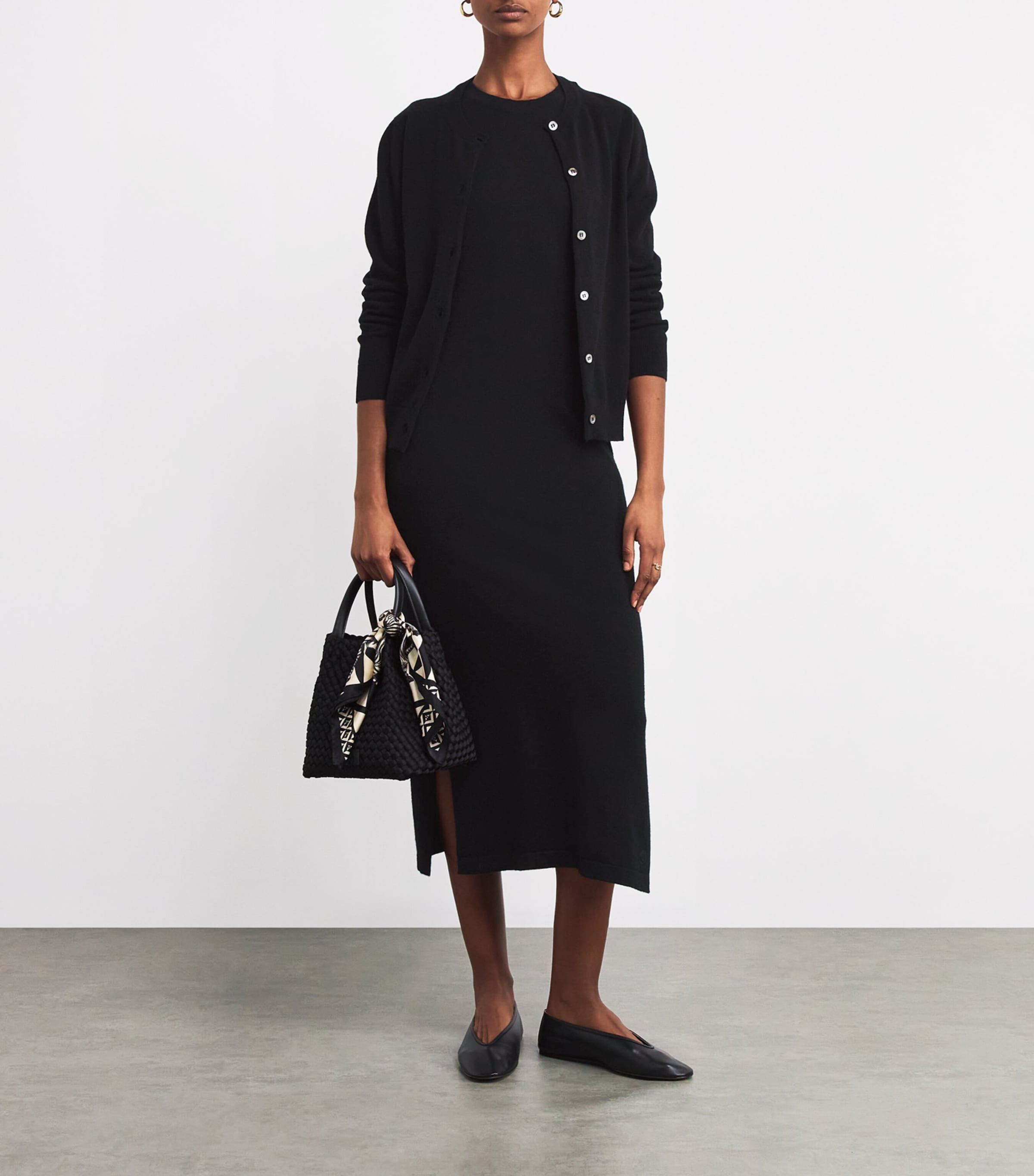 Cashmere Sleeveless Midi Dress BLACK Image 2