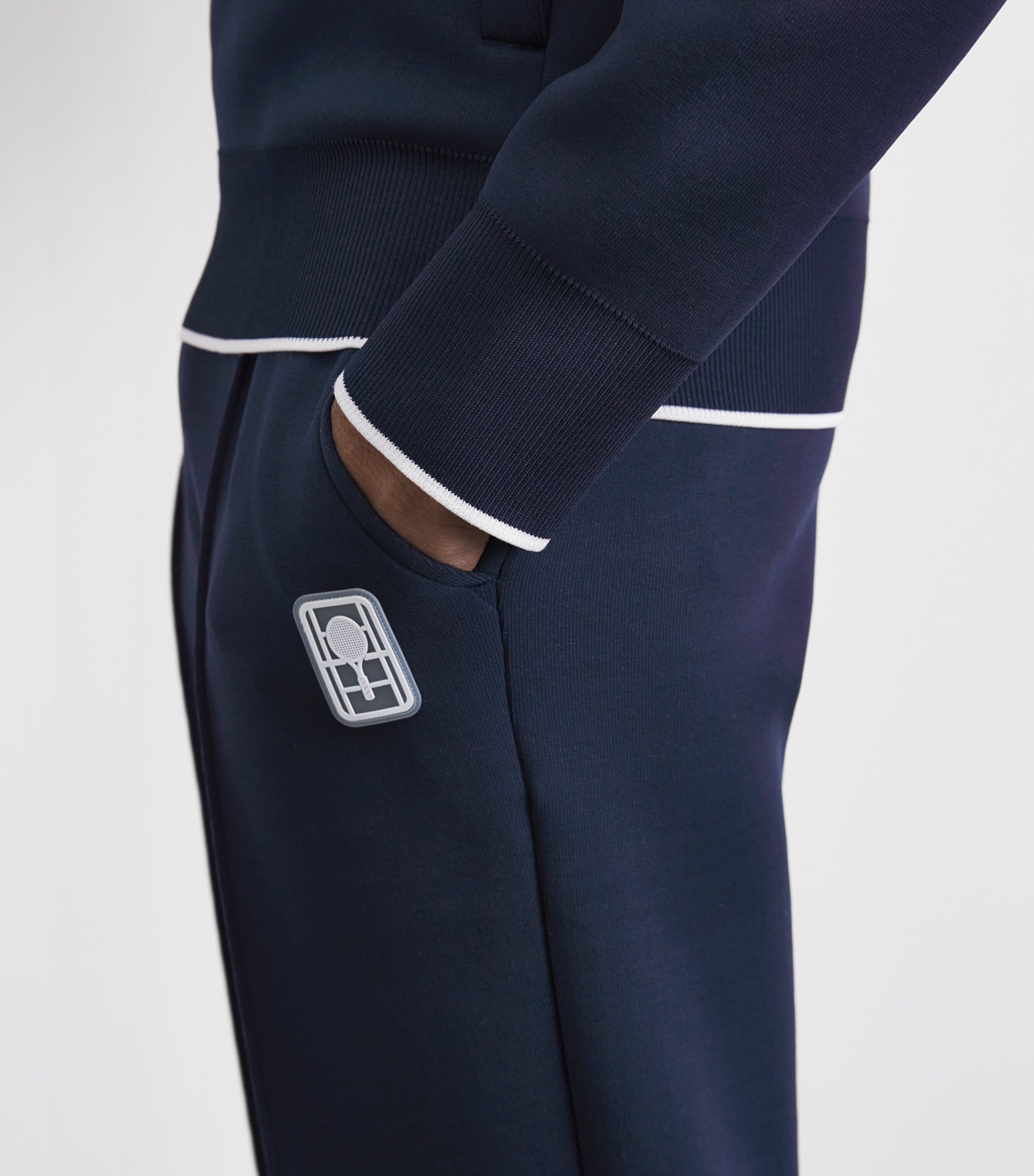 Lacoste Mens Jersey Straight Sweatpants Navy Blue Image 3