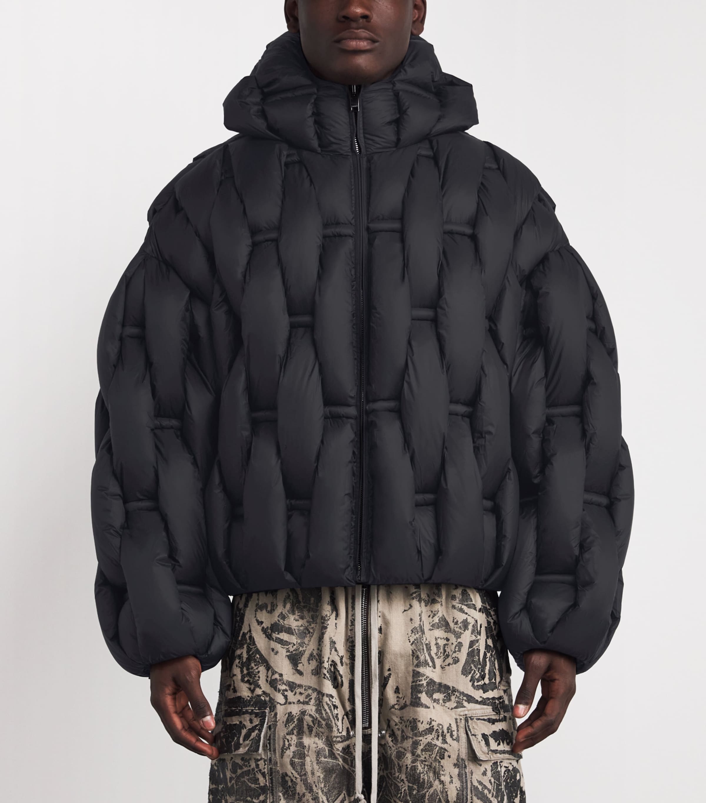 3D Down-Filled Woven Puffer Jacket 14 BLACK Image 3