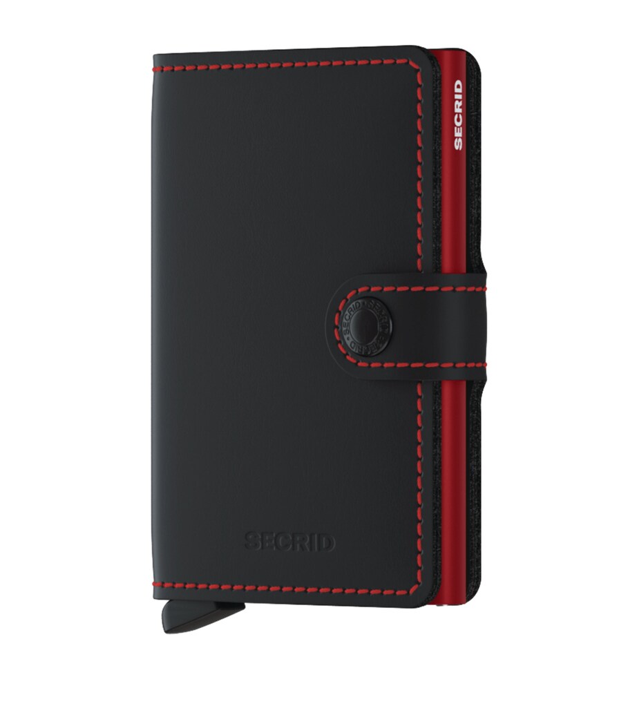 Matte Leather Miniwallet BLK/RED Image 1