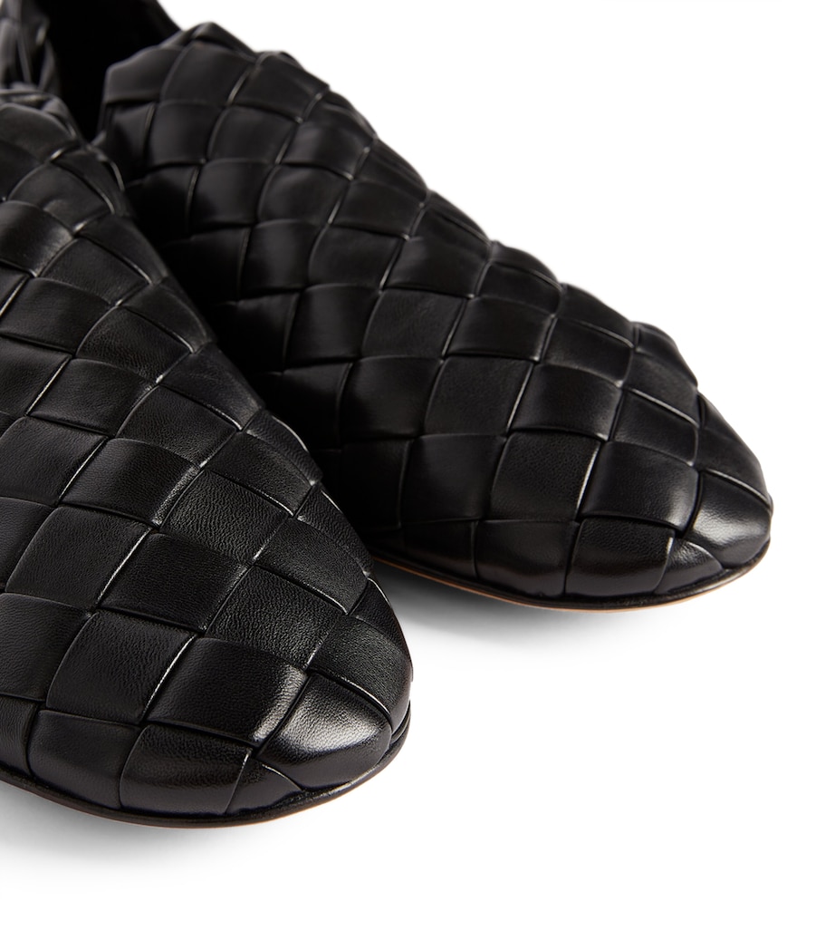 Leather Intrecciato Slippers NERO/NERO Image 7