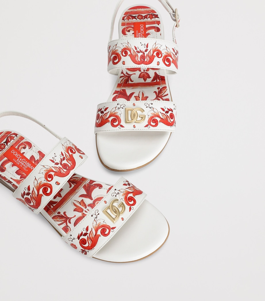 Dolce&Gabbana Kids Calfskin Majolica Sandals Maiolica Ora Image 4