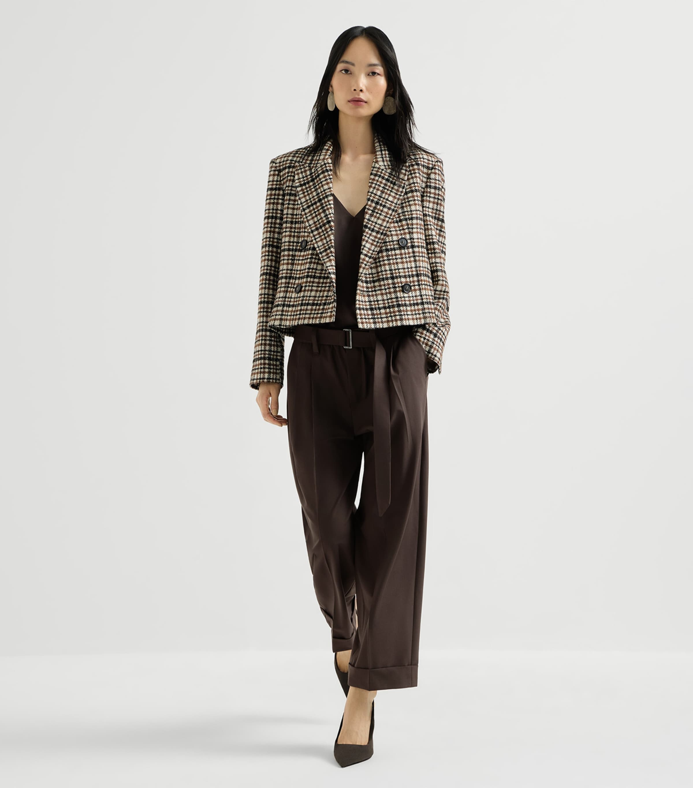 Brunello Cucinelli Womens Virgin Wool-Blend Trousers Image 4