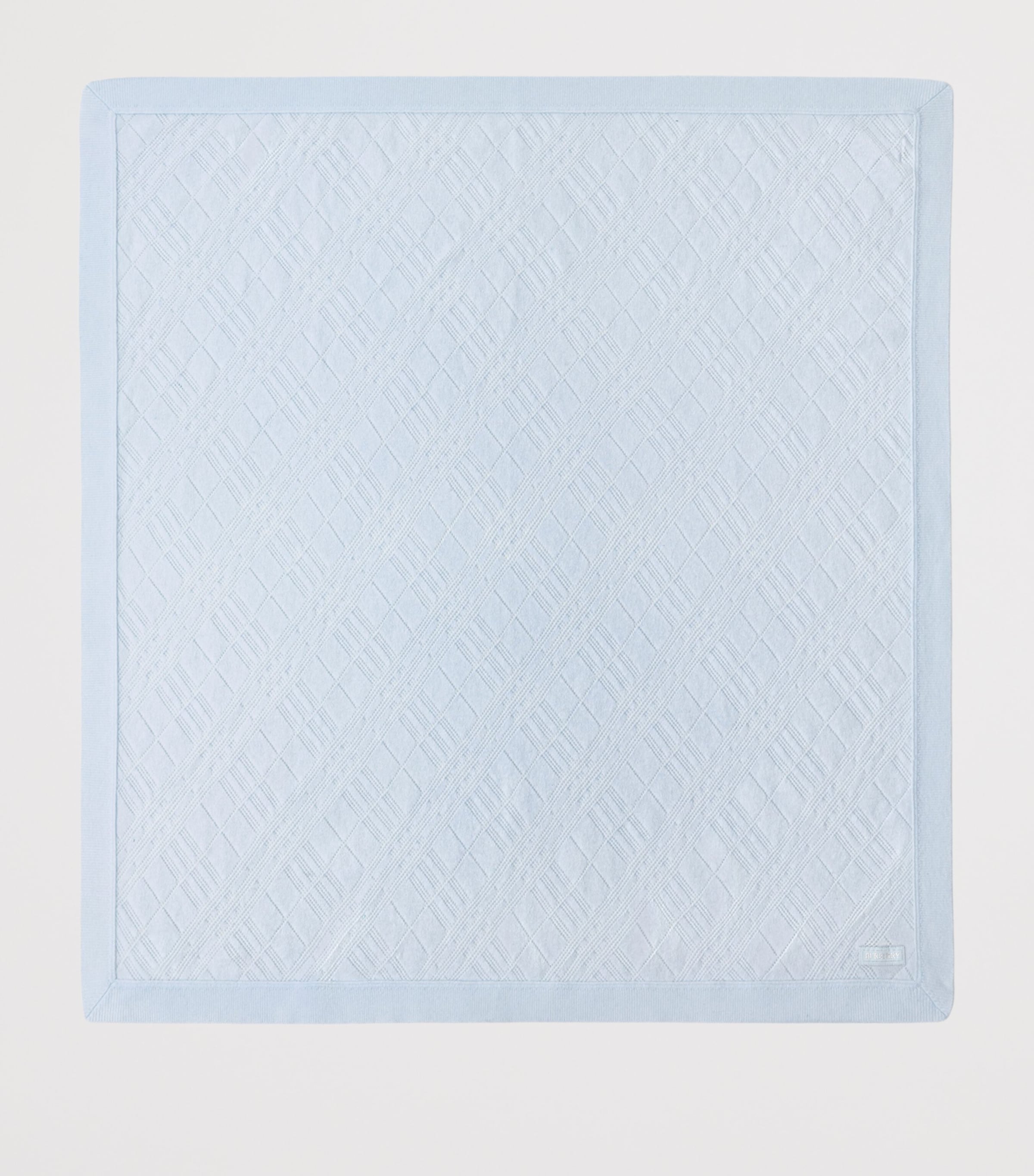 Burberry Kids Cashmere Burberry Check Blanket Dusty Blue Image 2